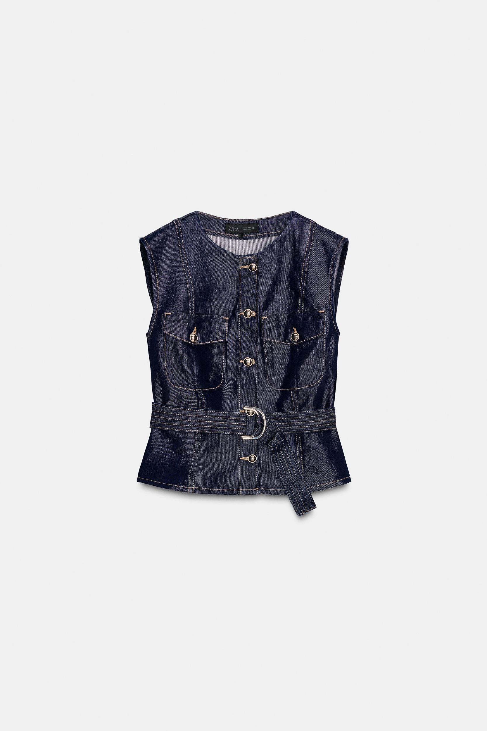 Z1975 DENIM BELTED VEST Product Image