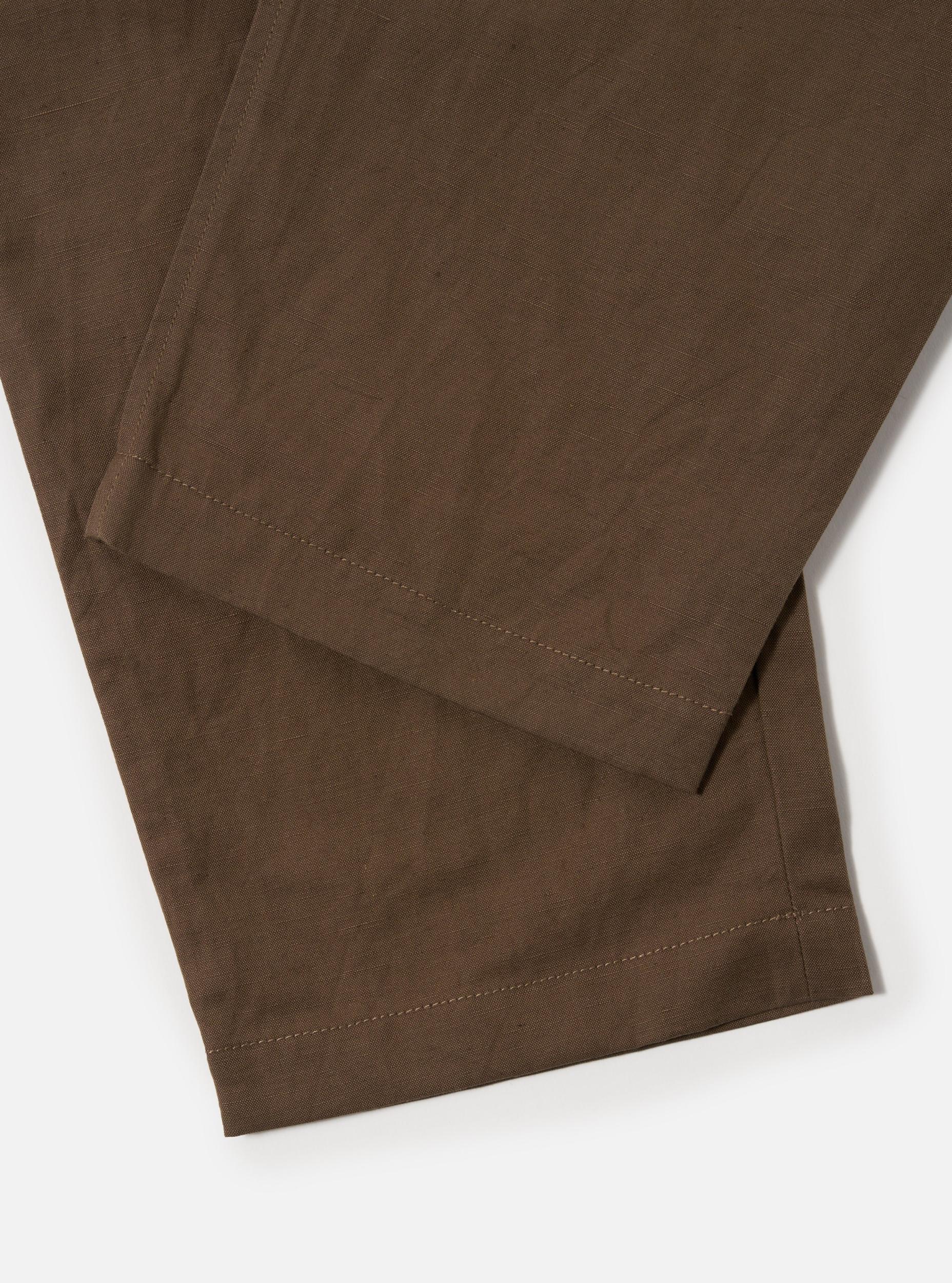 Universal Works Oxford Pant in Khaki Linen Slub Weave Product Image
