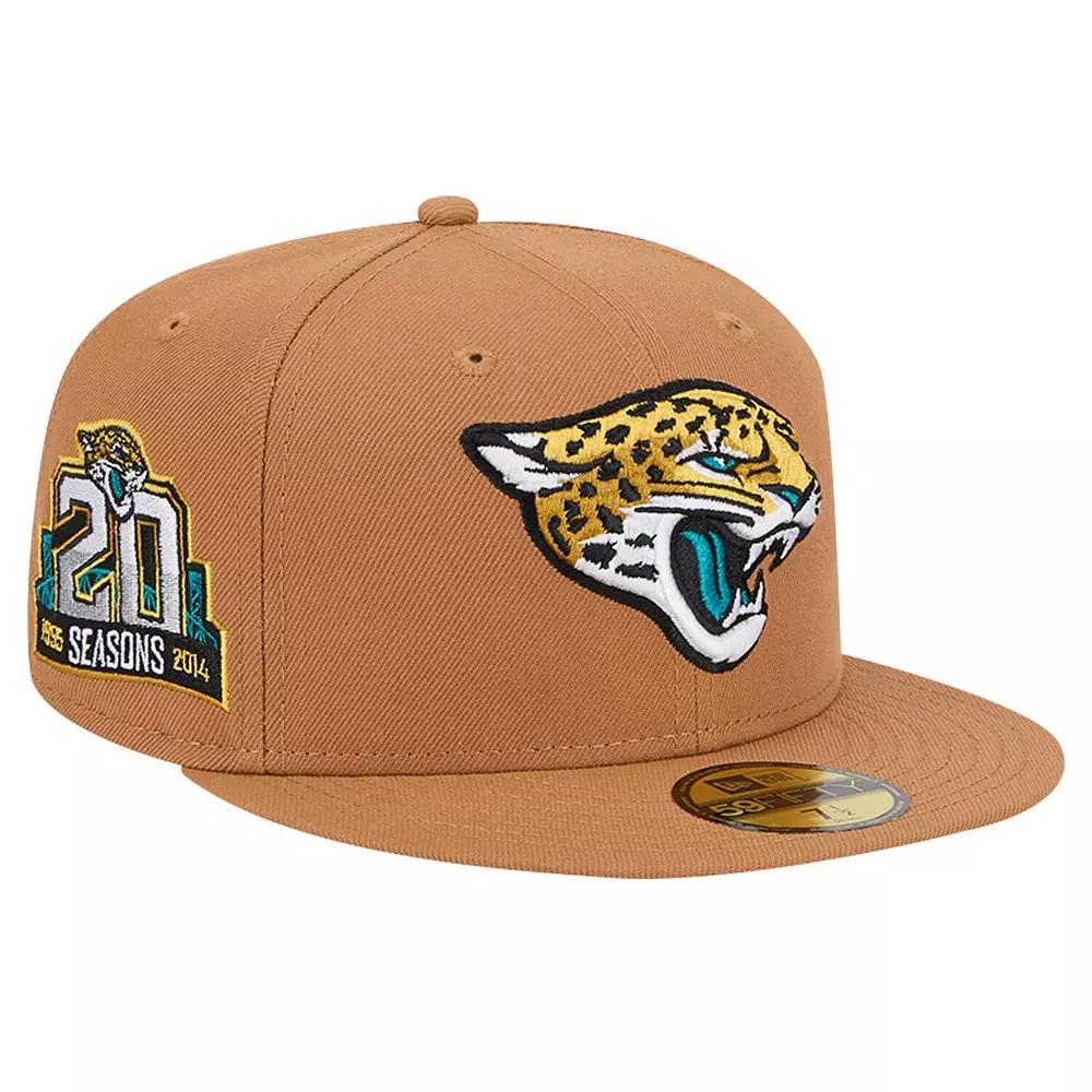 Men's New Era Tan Jacksonville Jaguars Color Pack 59FIFTY Fitted Hat with Side Patch, Size: 7 3/8, Team Product Image