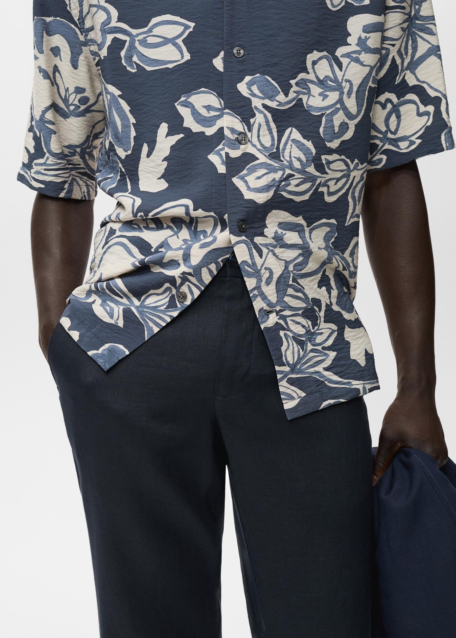 Slim-fit 100% linen pants - Men | MANGO USA Product Image