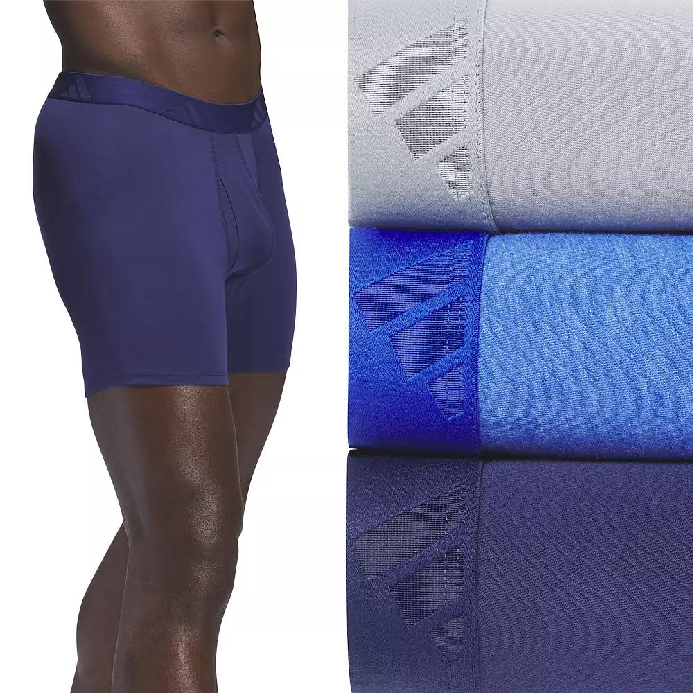 Men's adidas 3-Pack Luxe Comfort Boxer Briefs, Size: XXL, Dark Blue Product Image
