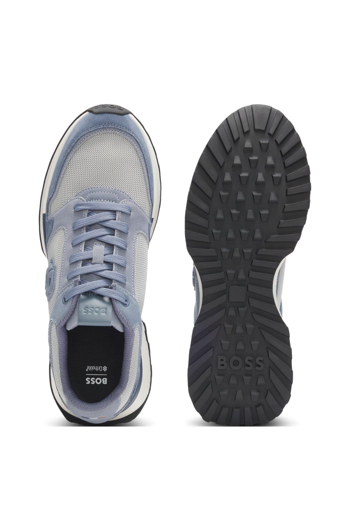 Suede-trim trainers with Double B monogram Product Image