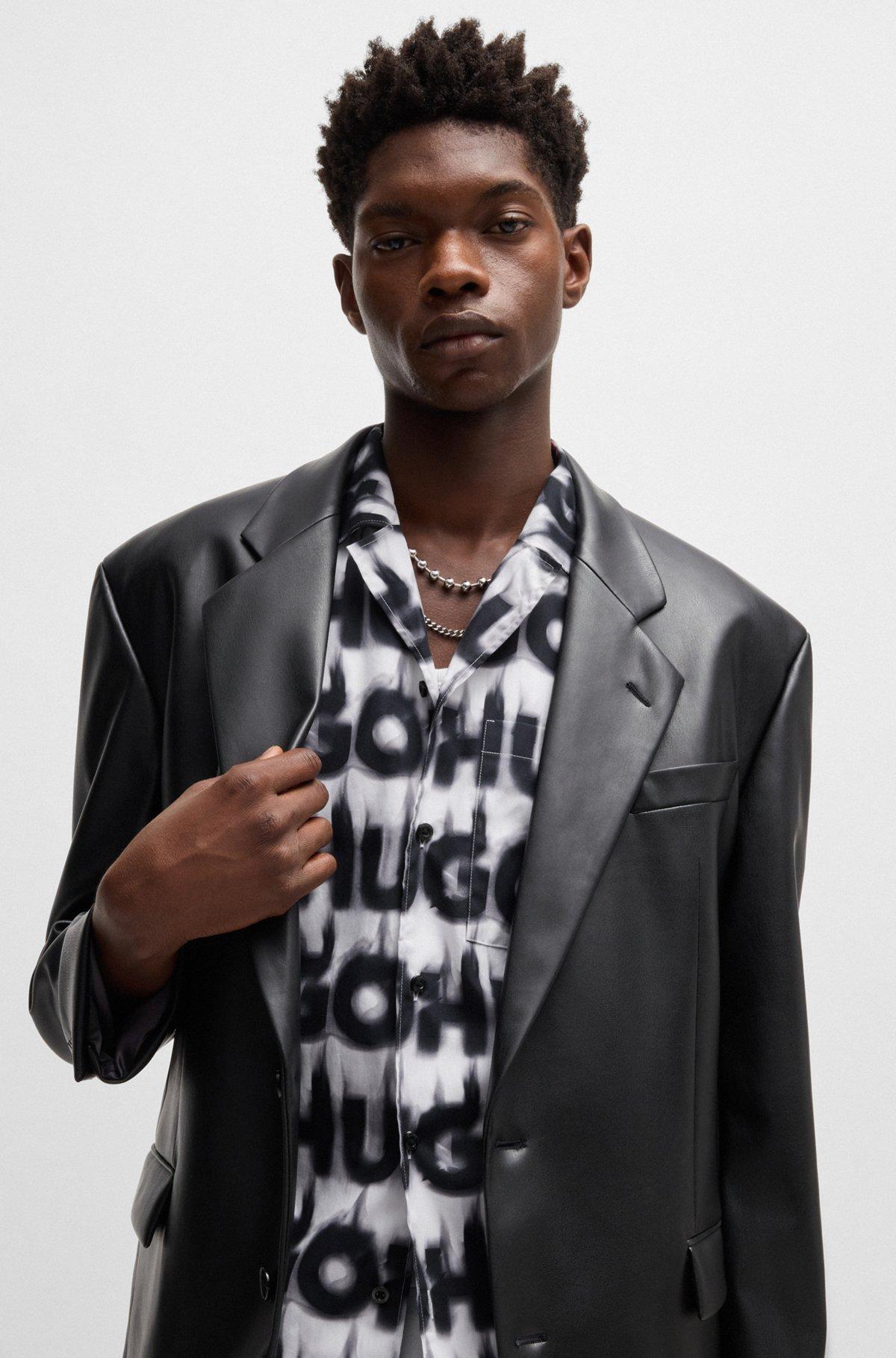 Relaxed-fit shirt in cotton with smoke-logo print Product Image