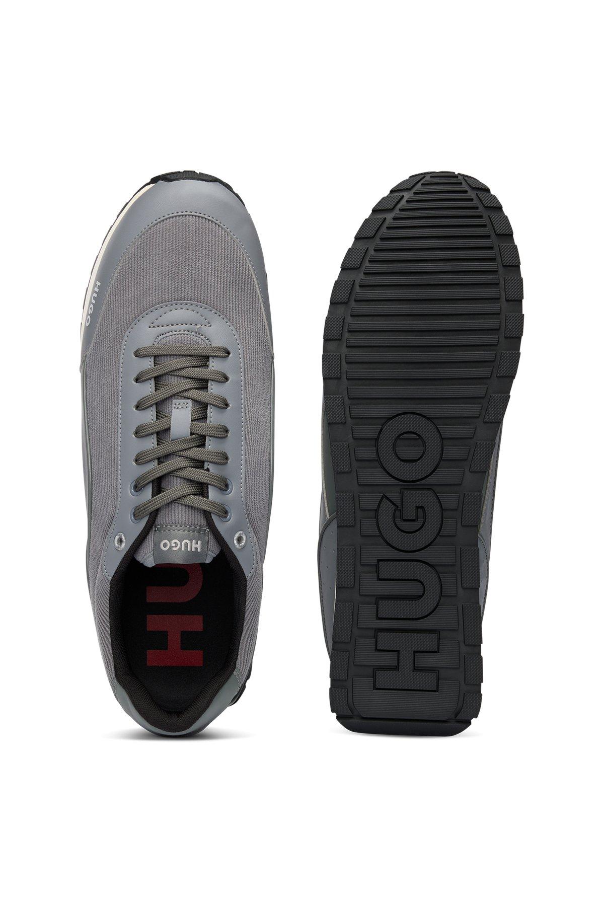 Mixed-material trainers with corduroy-effect trims Product Image