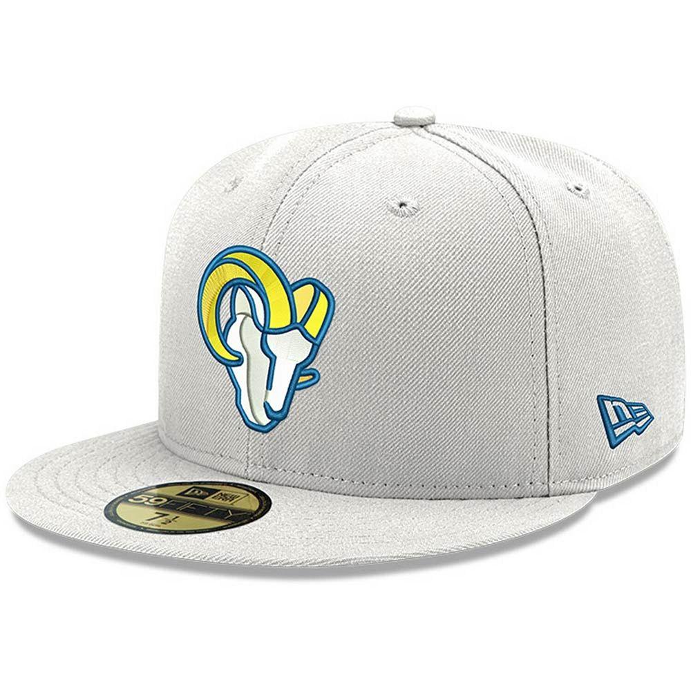 Men's New Era White Los Angeles Rams Omaha Ram Head 59FIFTY Fitted Hat, Size: 7 3/8 Product Image