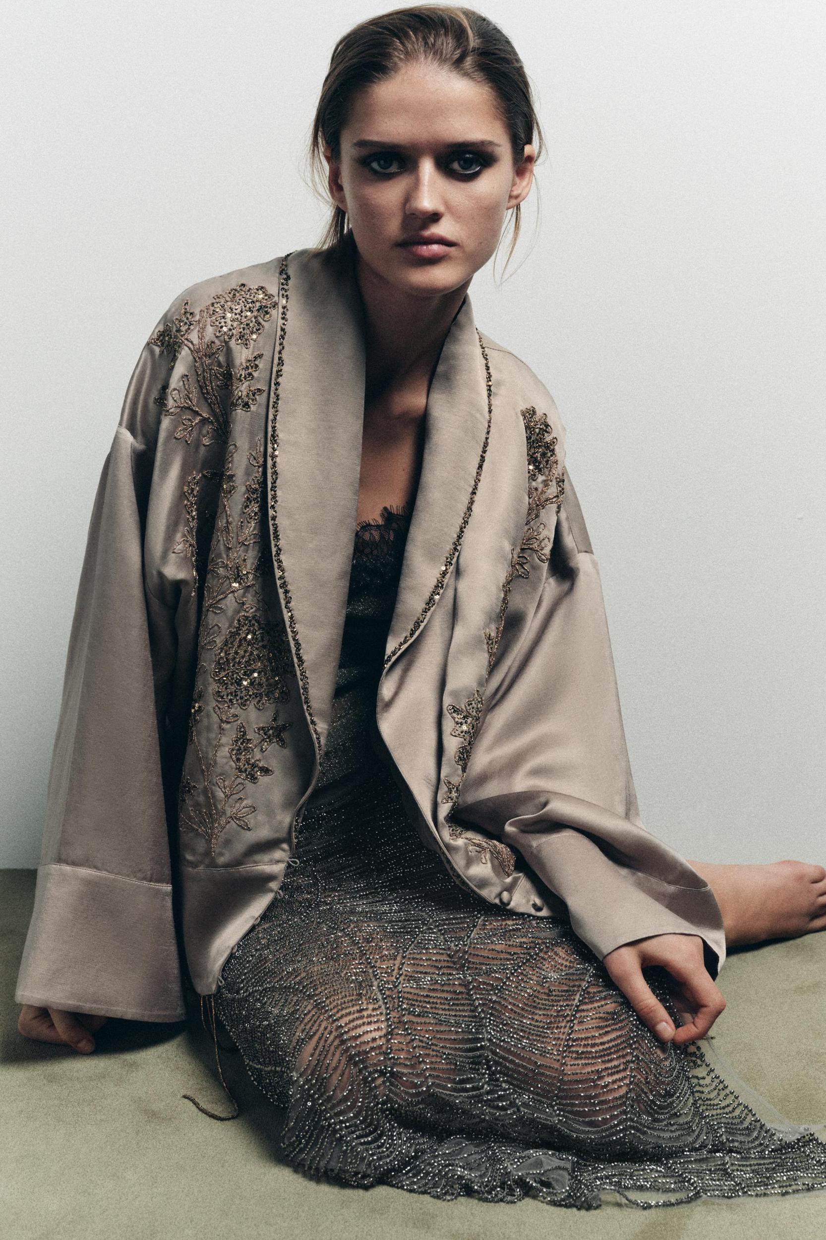 LIMITED EDITION EMBROIDERED BEADED KIMONO Product Image