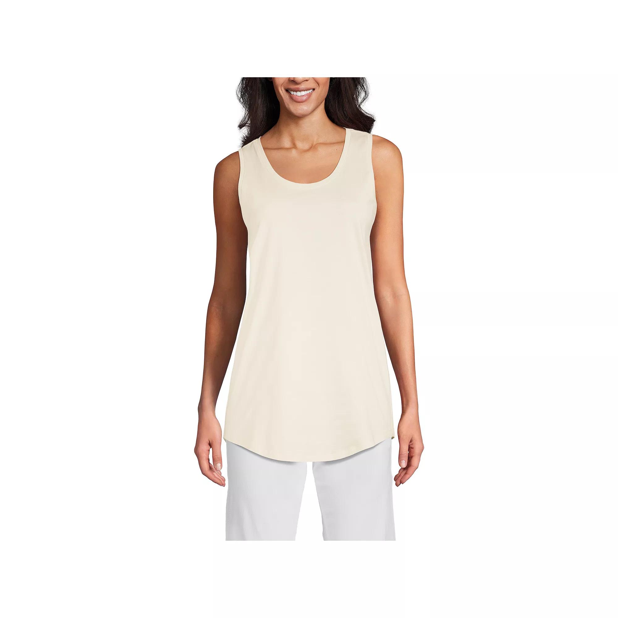 Petite Lands' End Supima Cotton Scoopneck Tunic Tank Top, Women's,  Product Image