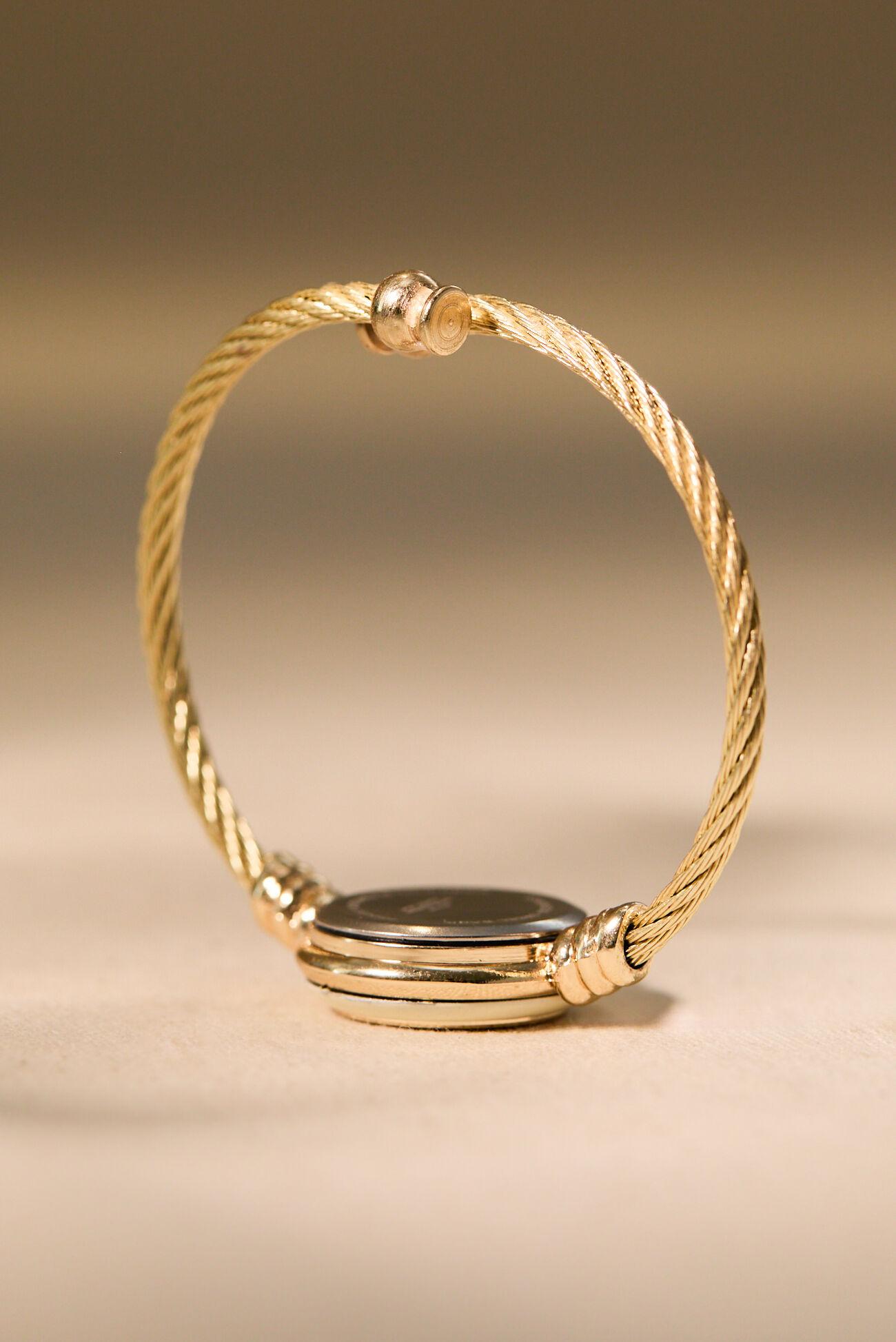 White Enamel Twisted Cuff Round Face Watch Product Image