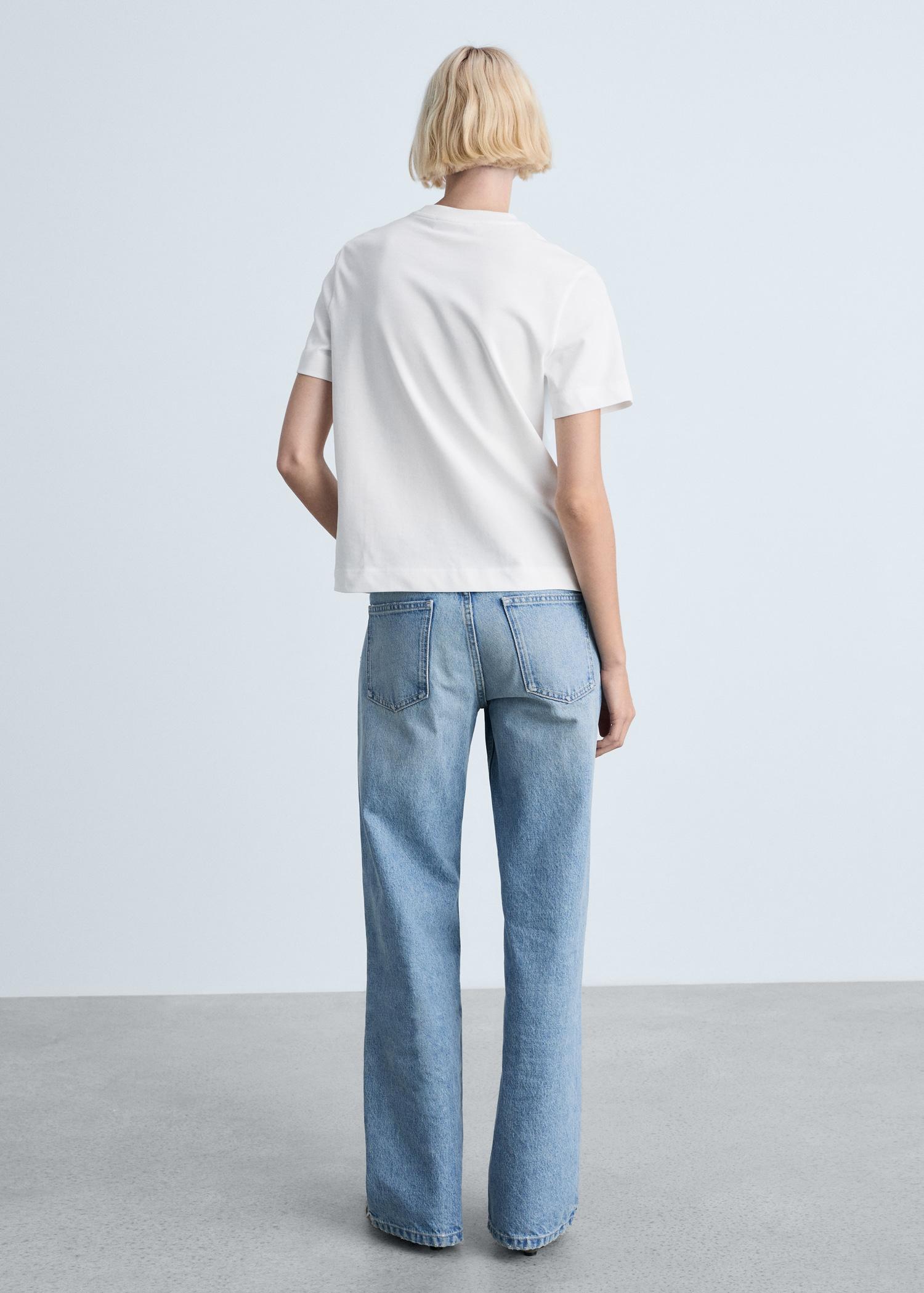 Short-sleeved cotton t-shirt - Women | MANGO USA Product Image