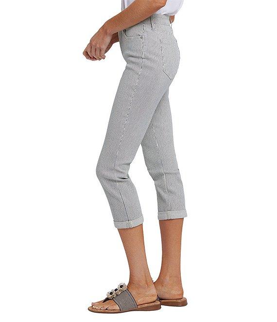 NYDJ Chloe Lift Tuck® Technology Luarca Stripe Slim Leg Cuff Capri Jeans Product Image