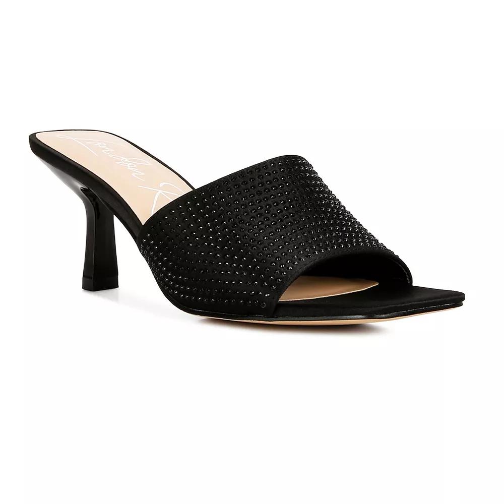 London Rag Beatrice Women's Heeled Slide Sandals, Size: 9, Black Product Image