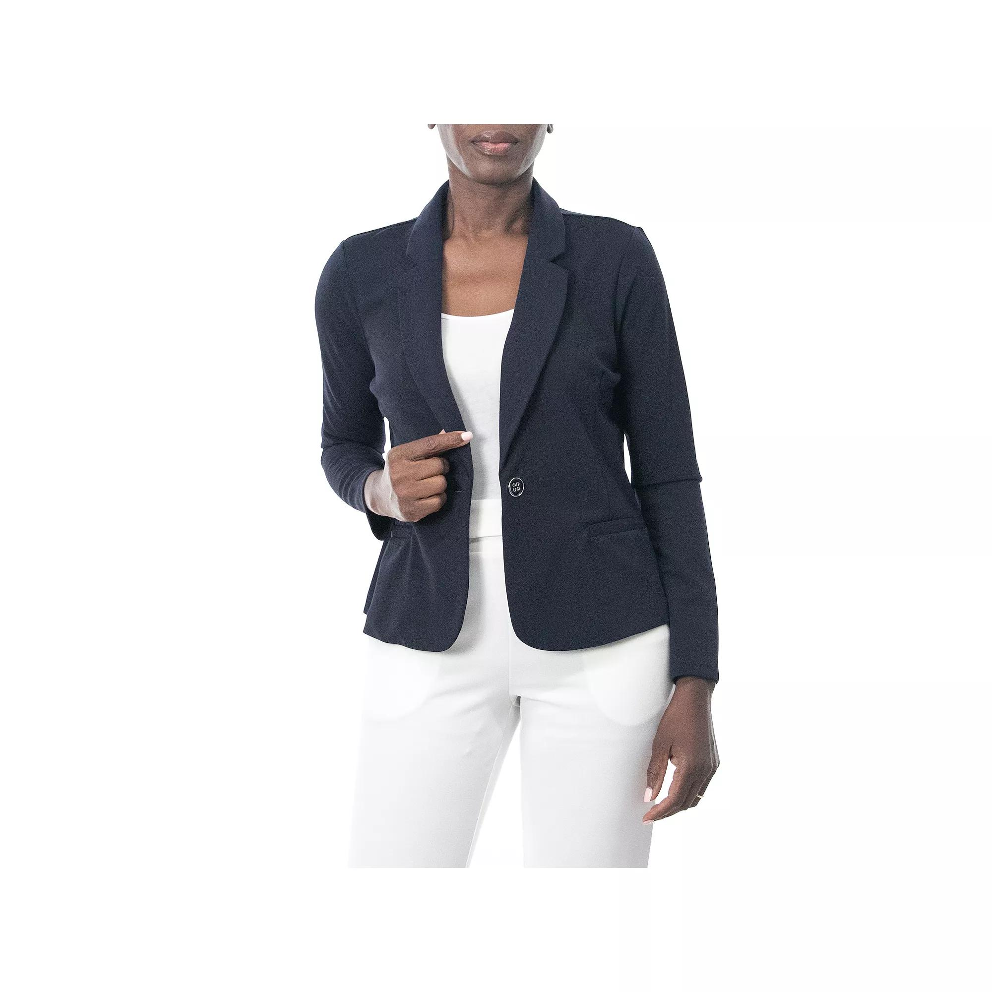Women's Nina Leonard Single Button Cropped Blazer,  Product Image