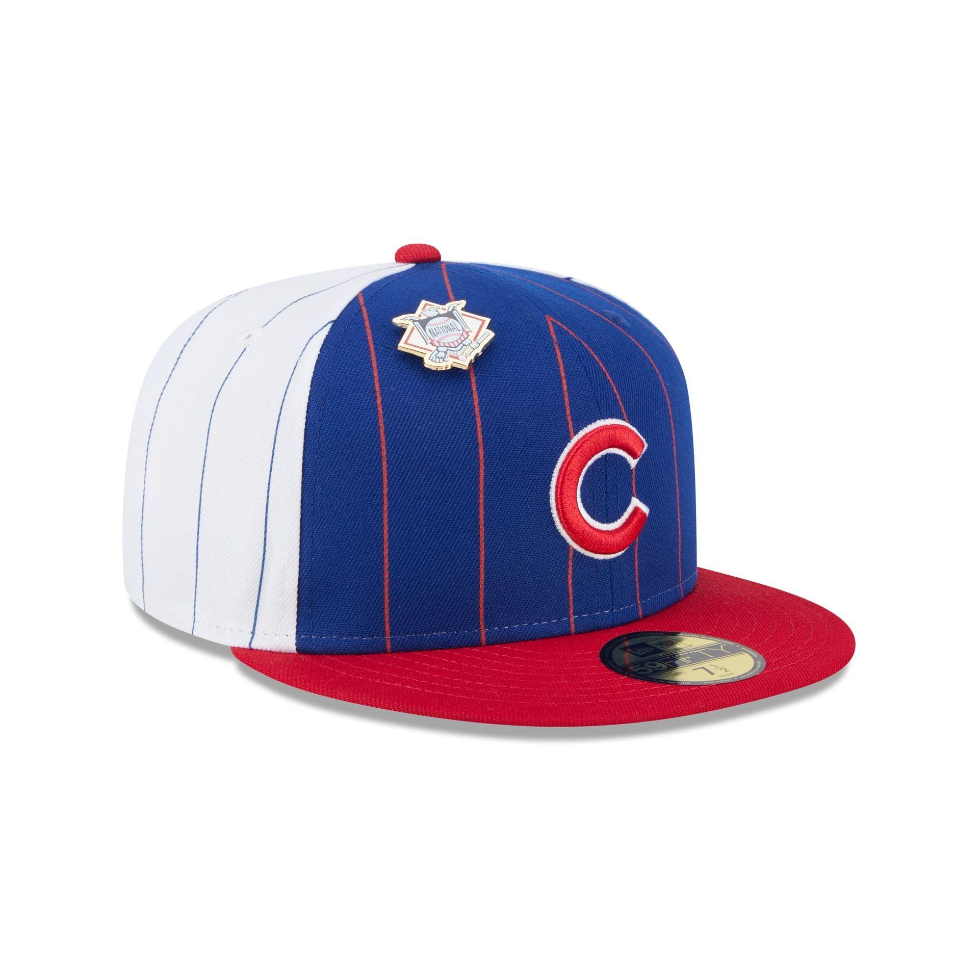 Chicago Cubs Pinstripe League Pin 59FIFTY Fitted Hat Male Product Image