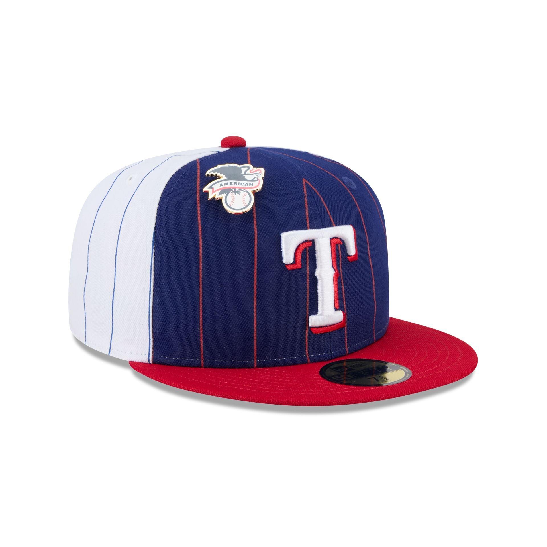 Texas Rangers Pinstripe League Pin 59FIFTY Fitted Hat Male Product Image