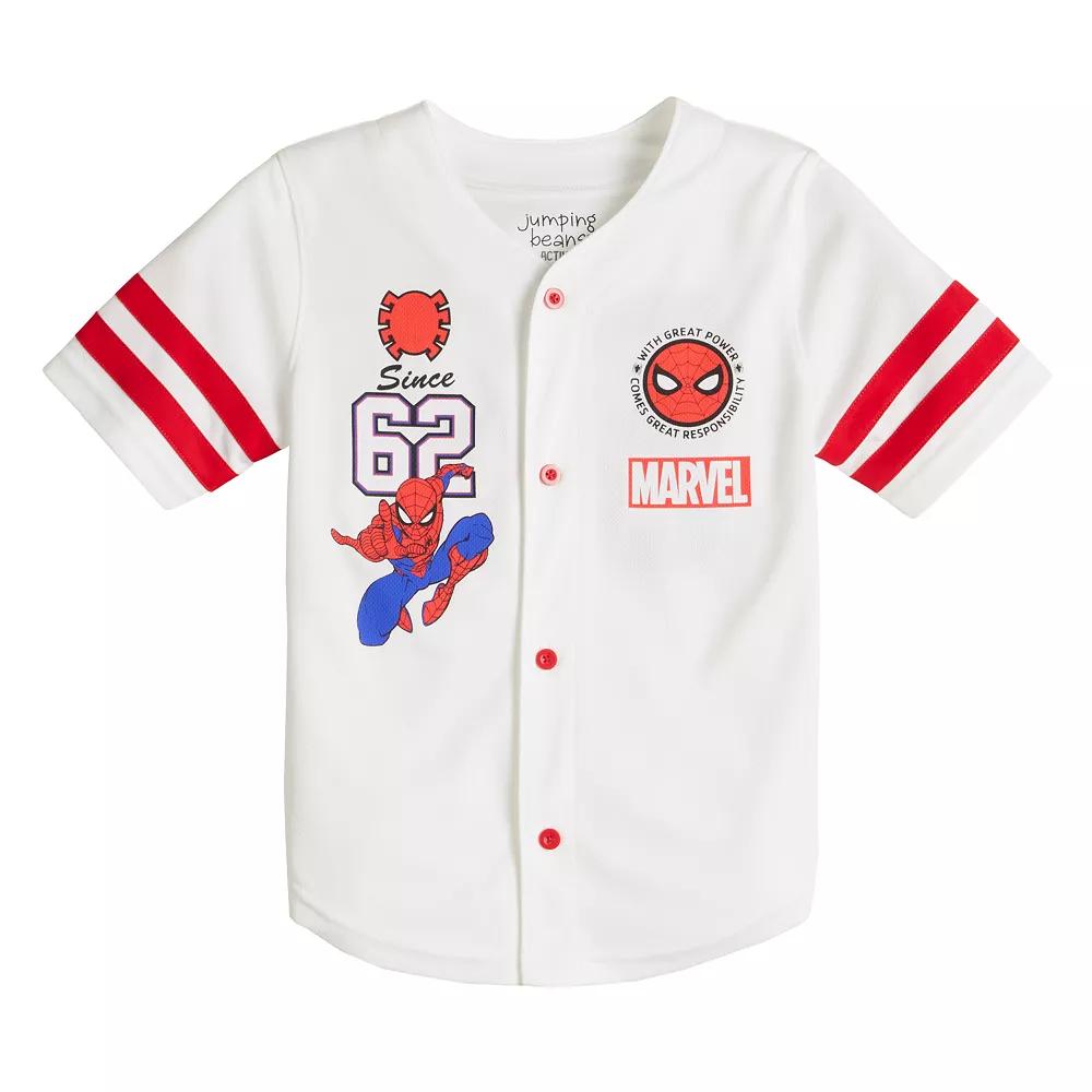 Boys 4-12 Jumping Beans® Marvel Spider-Man Since '62 Baseball Jersey, Boy's, Size: 7, White Product Image