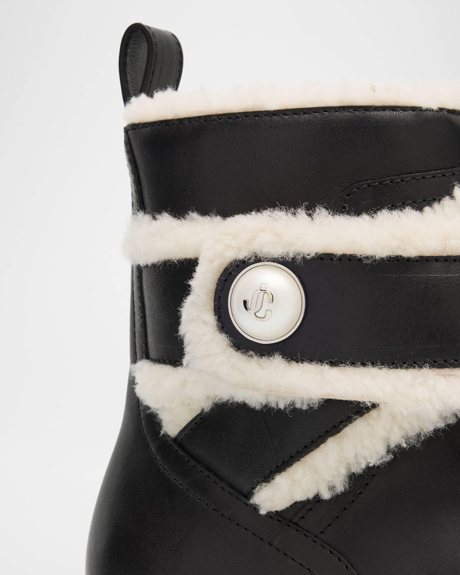 Meena Leather and Shearling Zip Ankle Boots Product Image