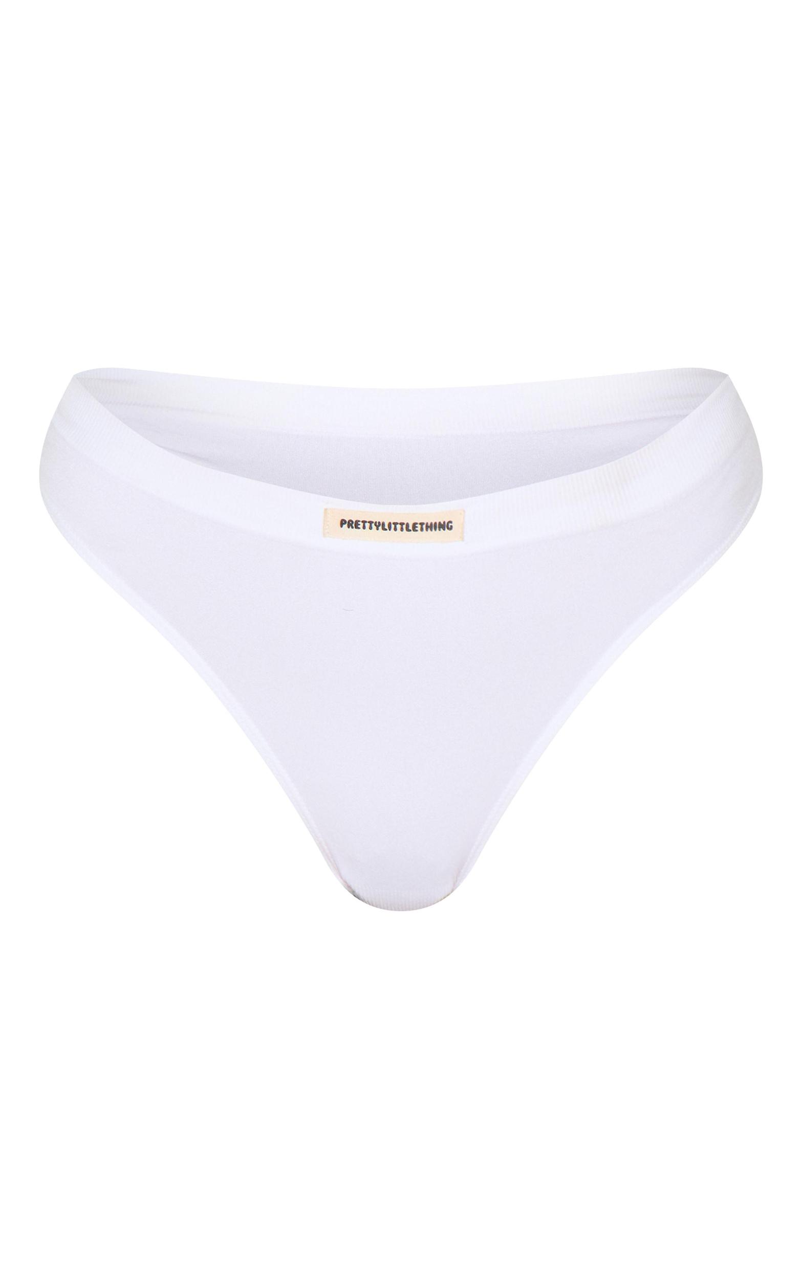 PRETTYLITTLETHING White Badge Seamless Thong Product Image
