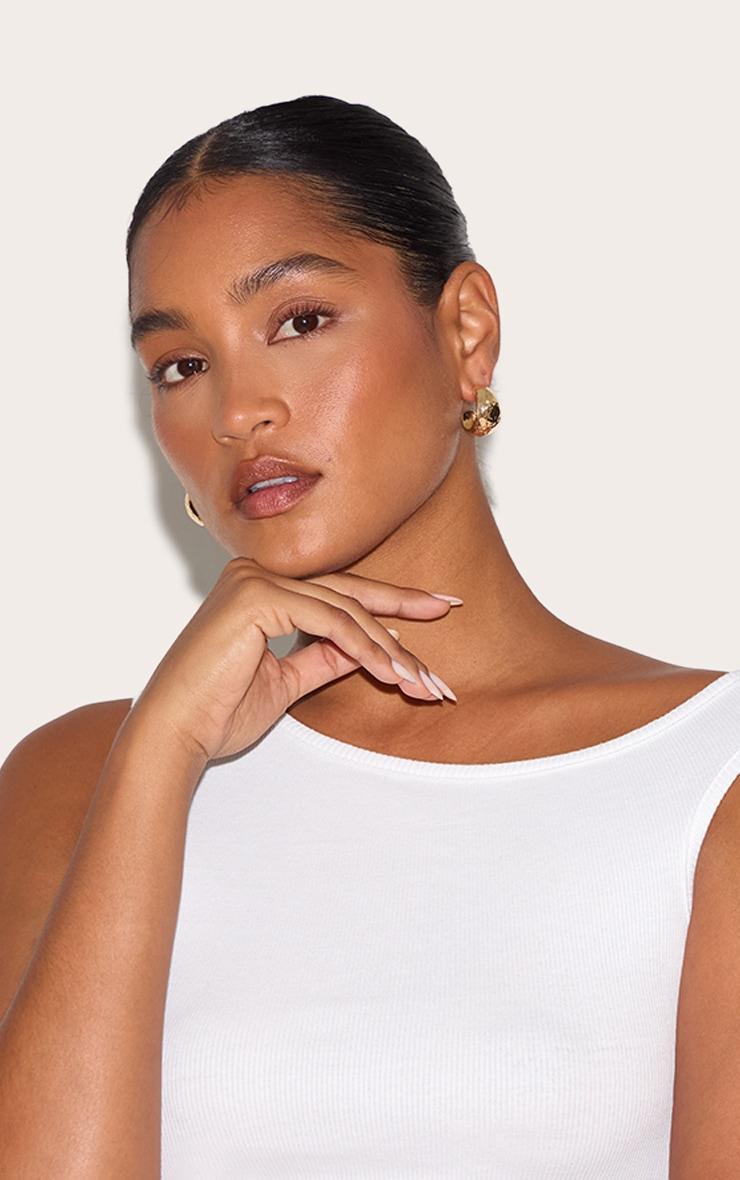 Gold Textured Hoop Multi-Pack Earrings Product Image