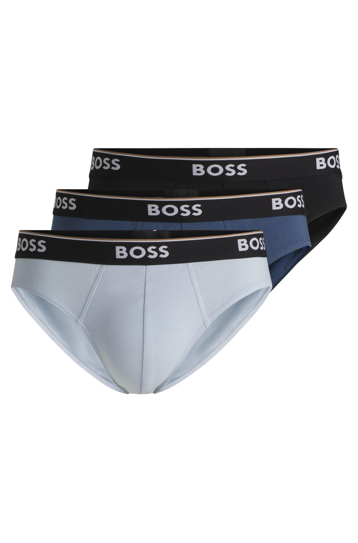 Three-pack of stretch-cotton briefs with logo waistbands Product Image