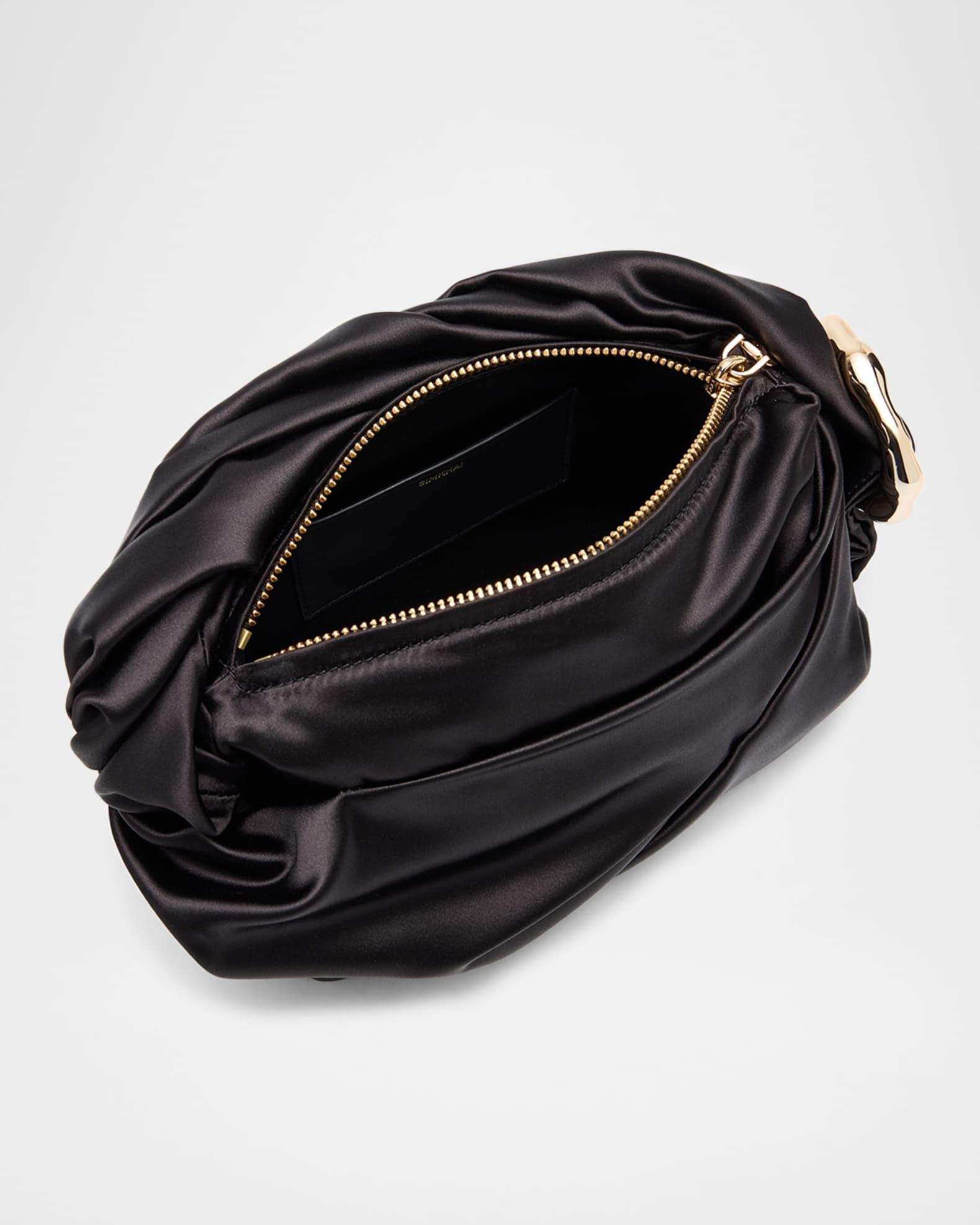 Belle Ruched Satin Top-Handle Bag Product Image