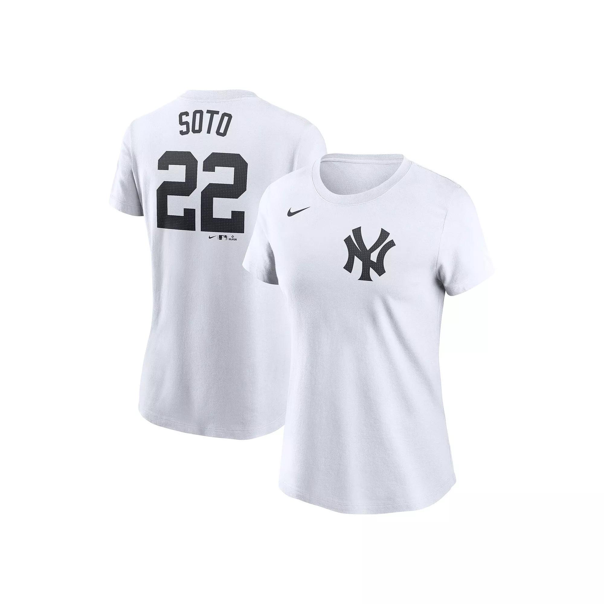 Women's Nike Juan Soto White New York Yankees  Fuse Name & Number T-Shirt, Size: 2XL Product Image