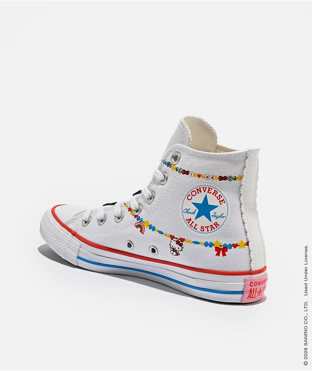 Converse x Hello Kitty & Friends Chuck Taylor All Star White & Red High Top Shoes Product Image