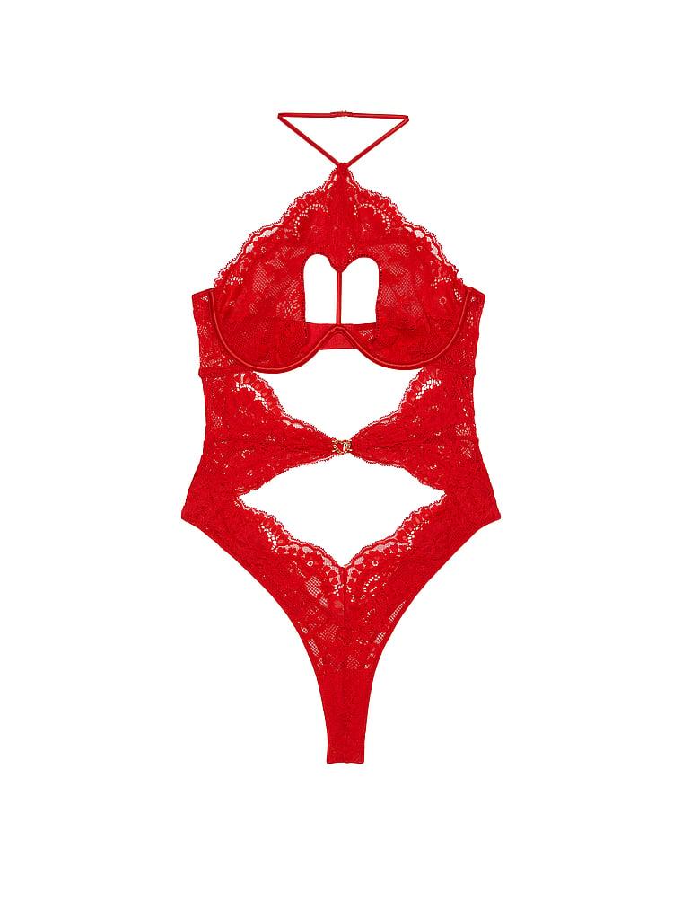 Twinkle Lace Heart Cut-Out Teddy Product Image