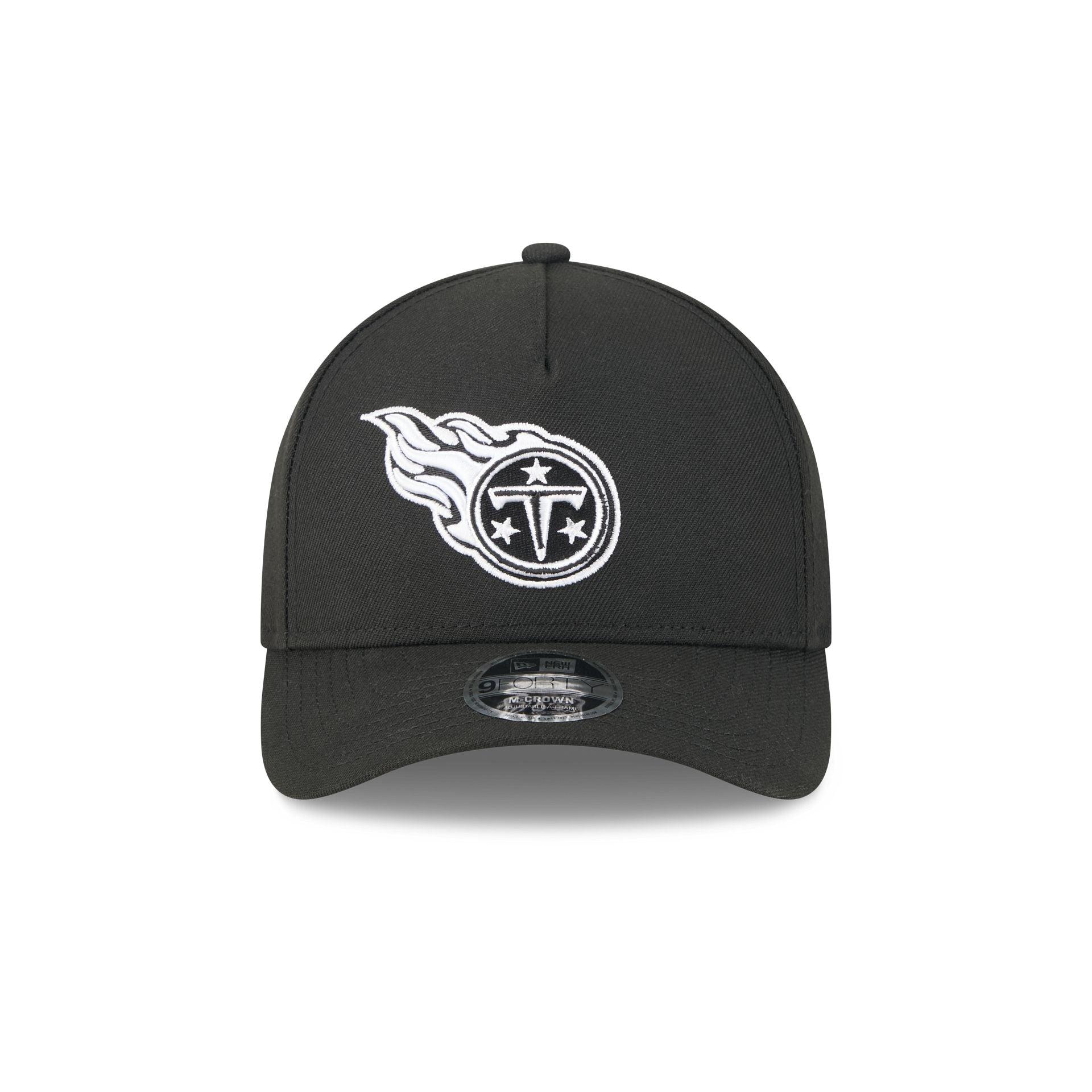 Tennessee Titans Black & White 9FORTY M-Crown A-Frame Snapback Hat Male Product Image