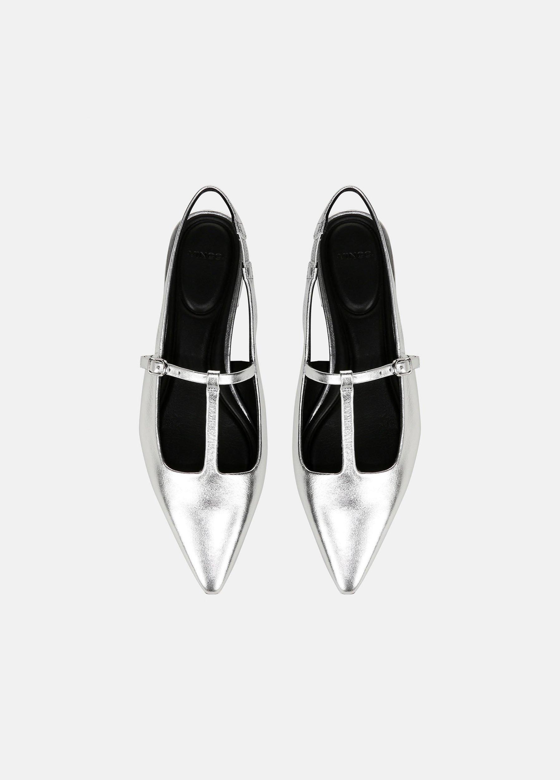 Iliana Metallic Leather Slingback Flat Product Image