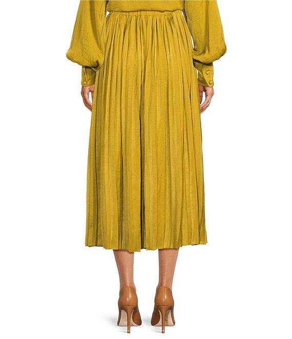 Gibson & Latimer Moonshadow Belted Pleated Midi Skirt Product Image