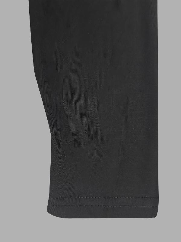 Simple Loose Black Split-Joint Long Sleeves Midi Dress Product Image