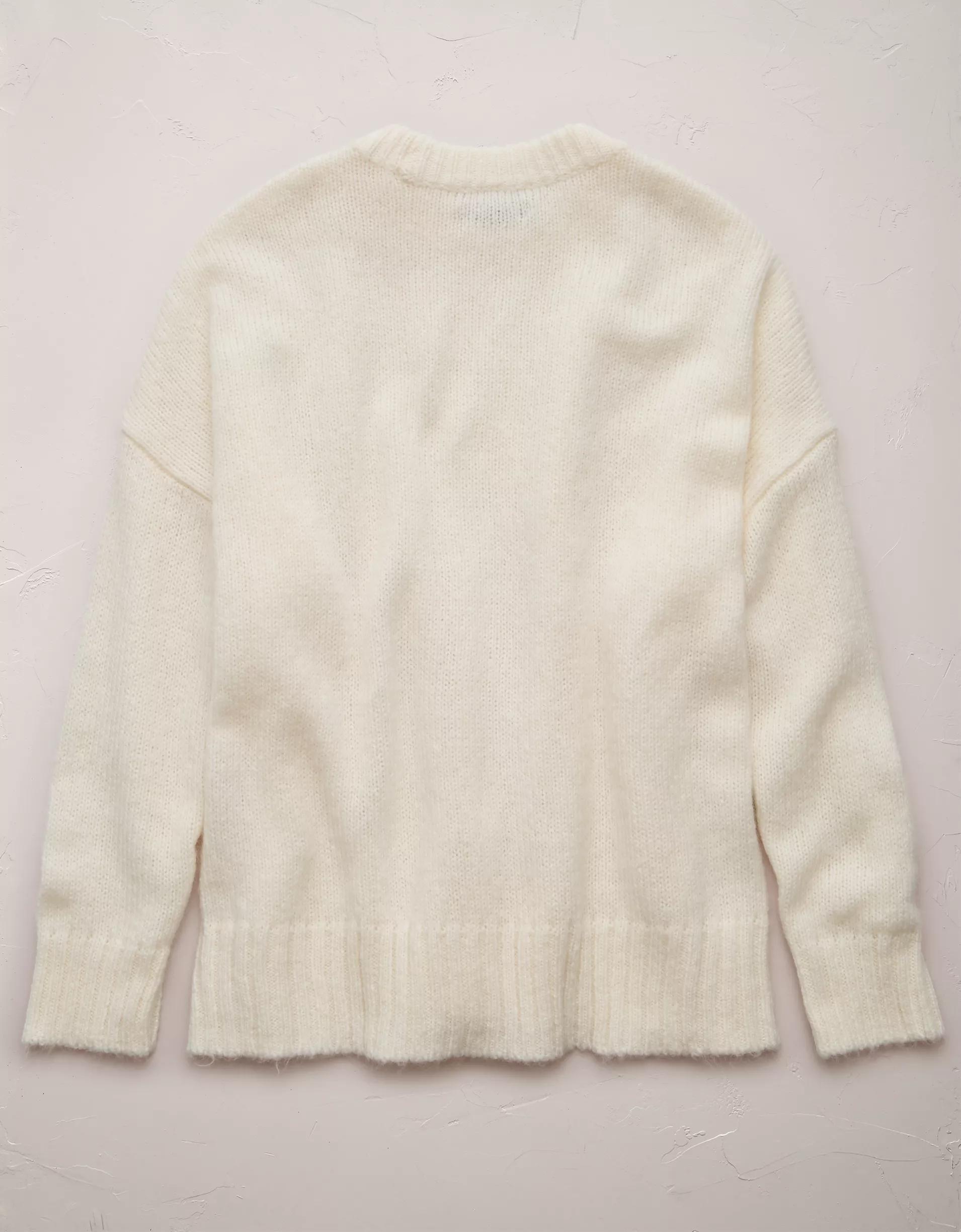 AE77 Premium Mohair-Blend Boyfriend Sweater Product Image