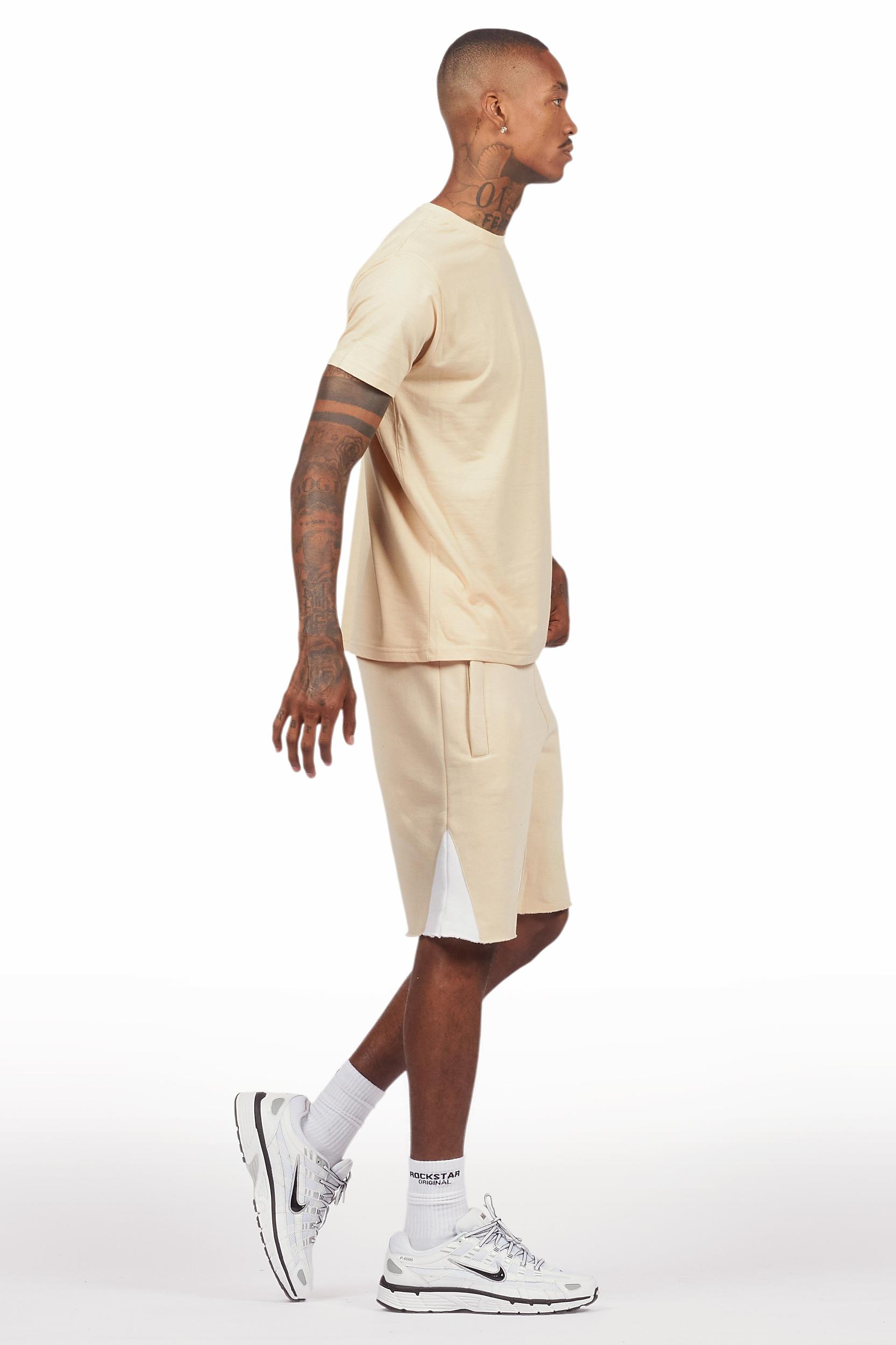 Sana Beige Relaxed T-Shirt/Short Set Male Product Image