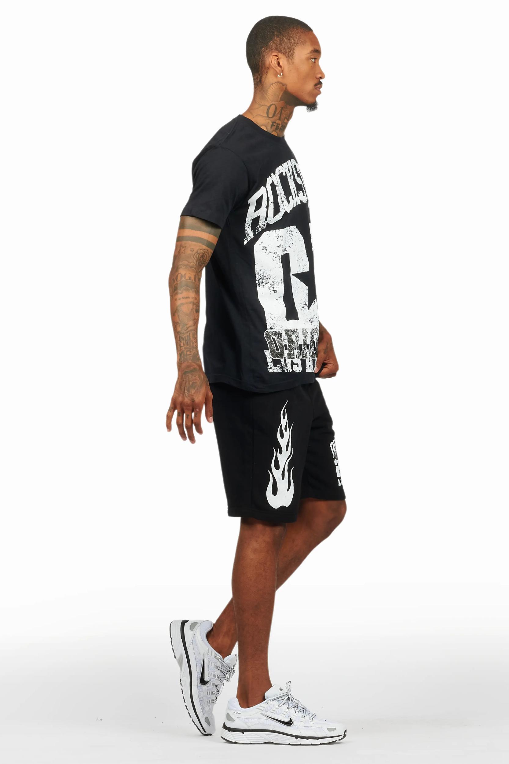Edel Black T-Shirt Short Set Male Product Image