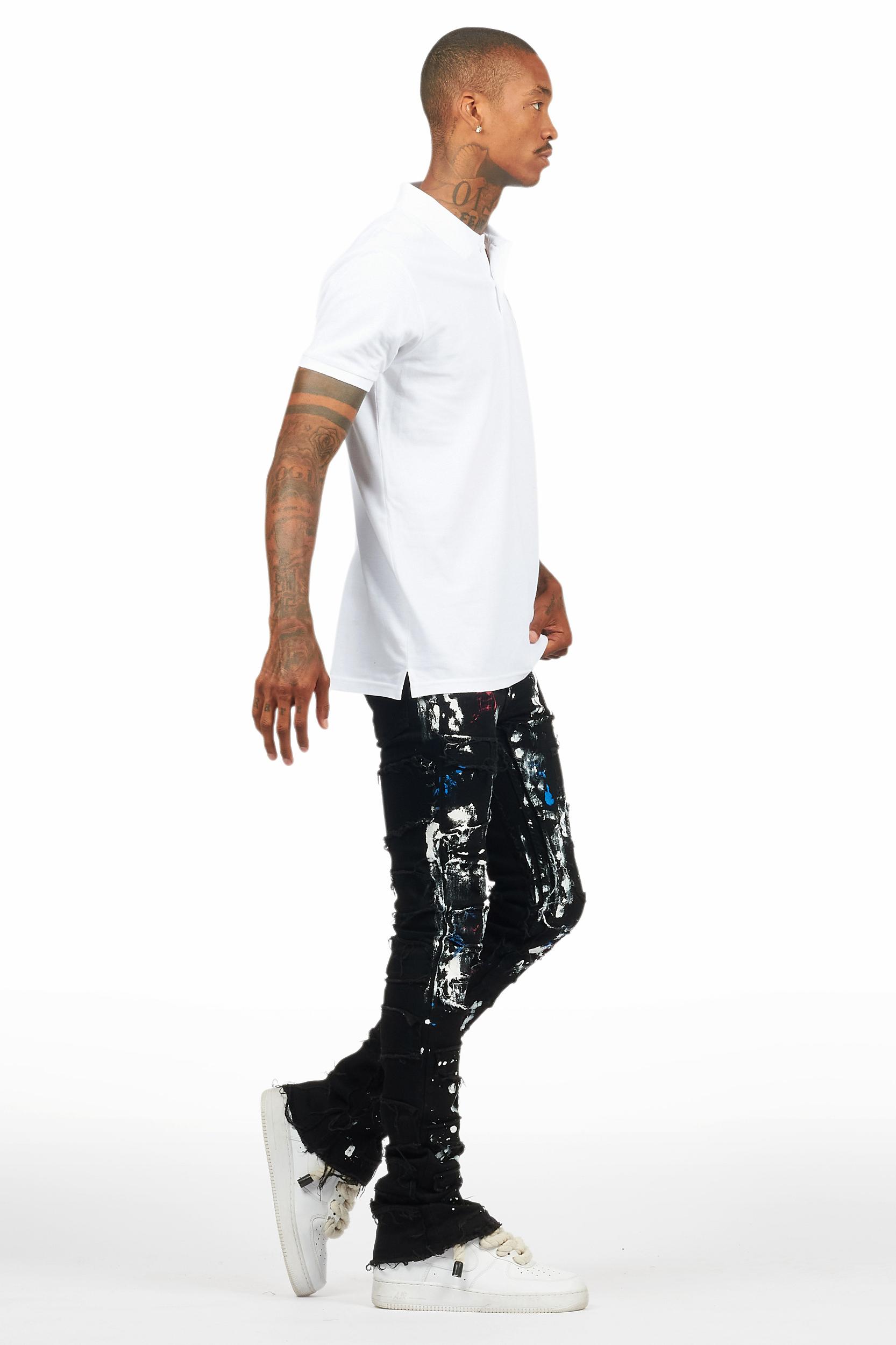 Dallin Black Painter Stacked Flare Jean Male Product Image