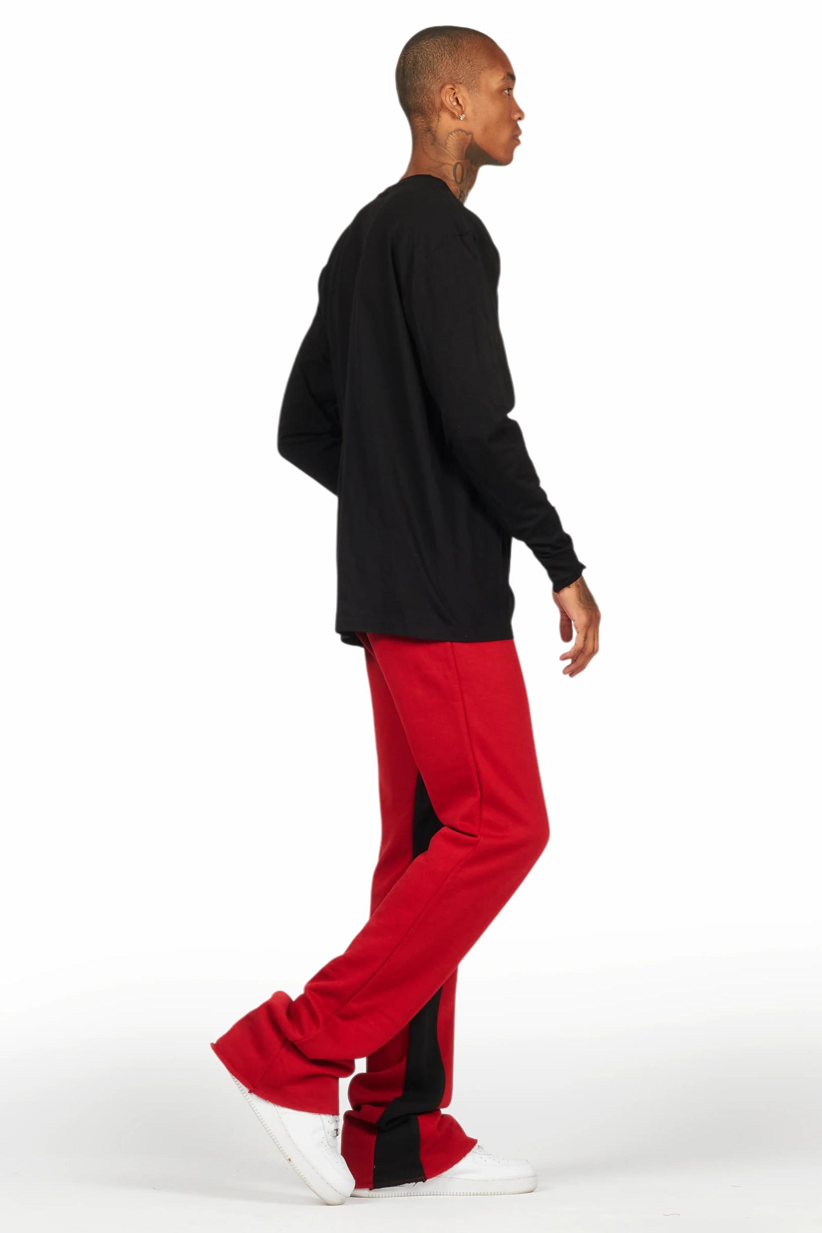 Briggs Burgundy Long Sleeve T-Shirt/Baggy Pant Set Male Product Image