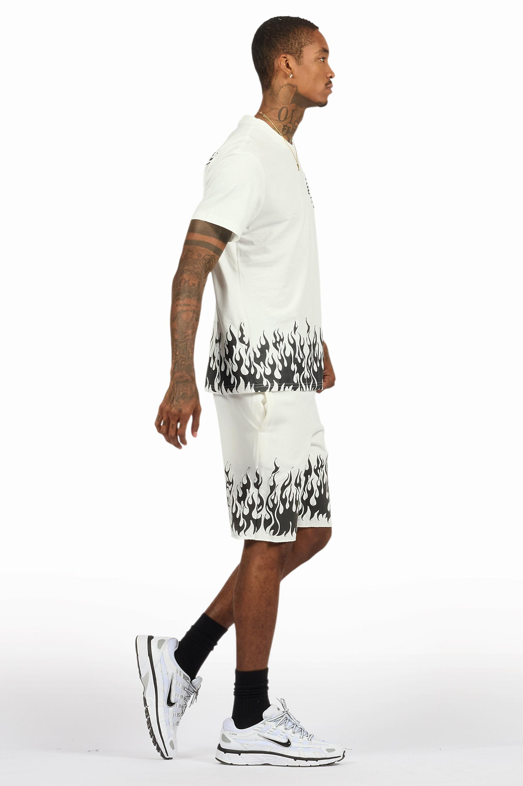 Bubble White T-Shirt/Short Set Male Product Image