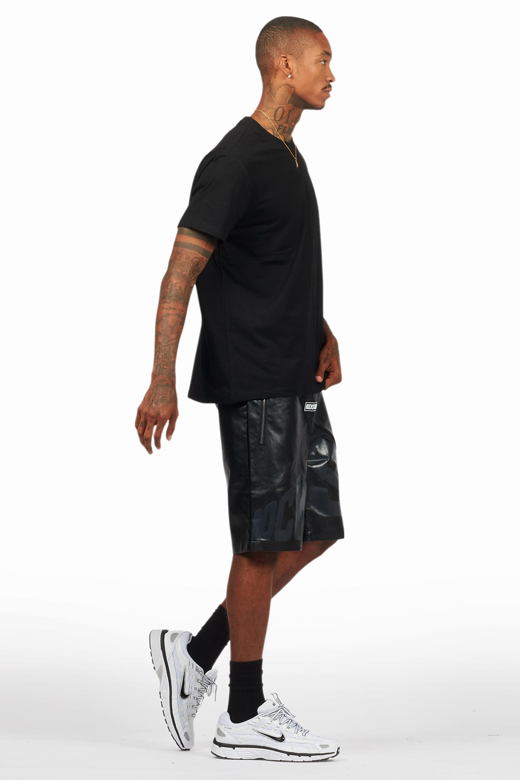 Zayn Black/Black Graphic Short Set Male Product Image