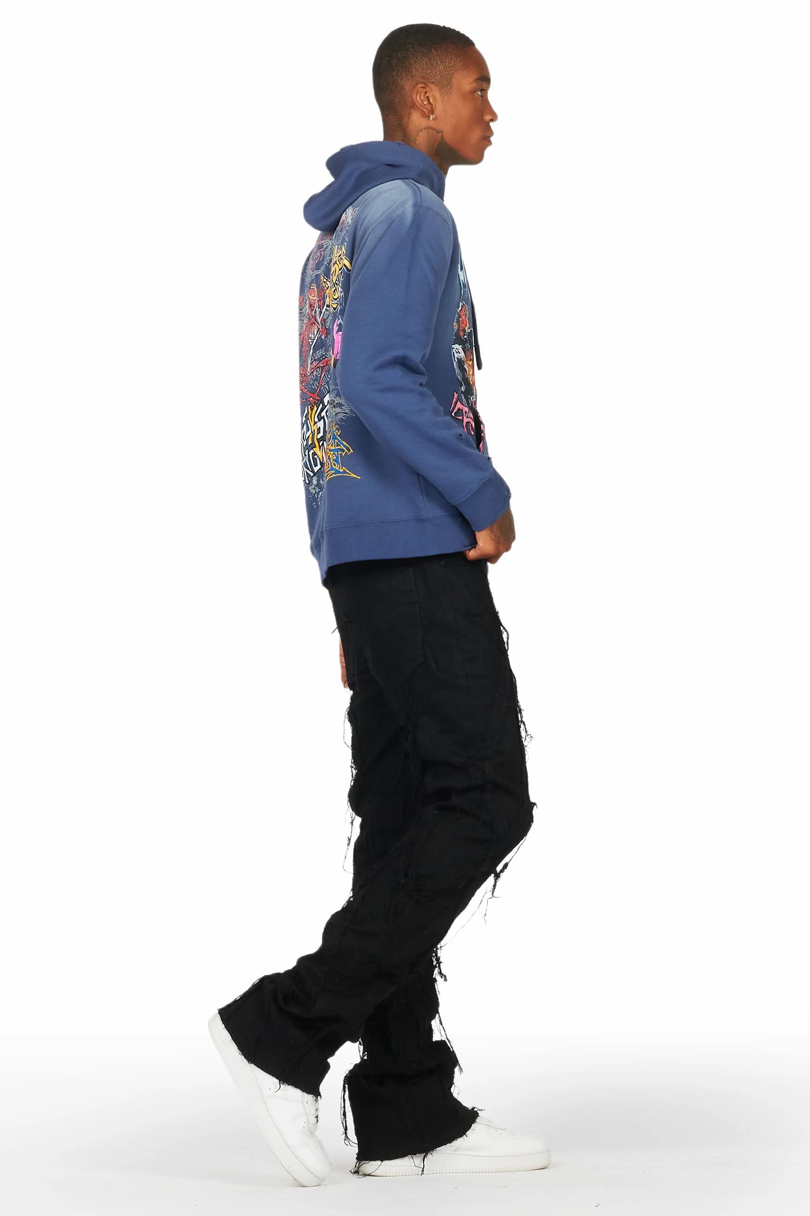 Gennaro Black Stacked Flare Jean Male Product Image