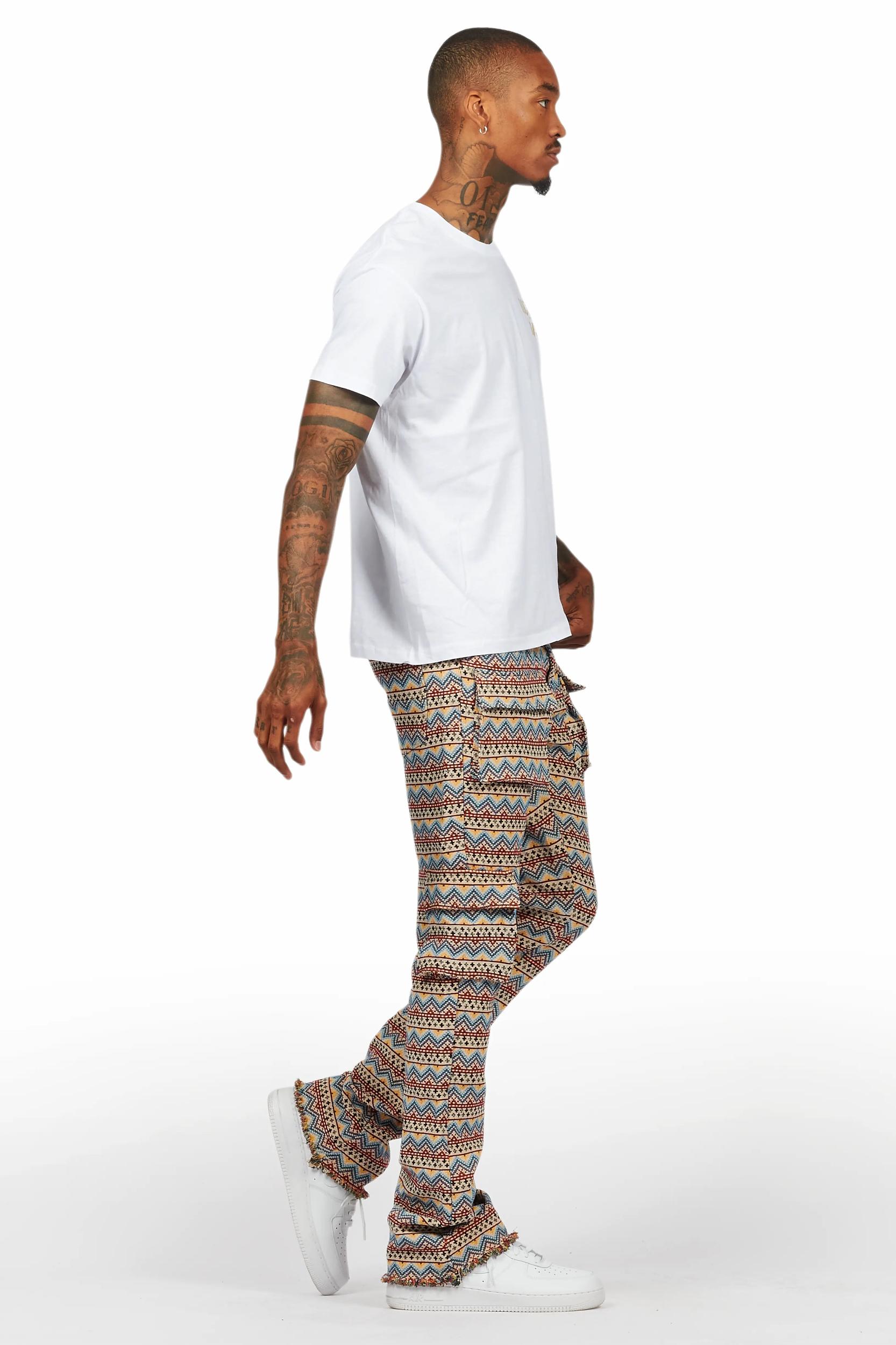 Lake White/Beige T-Shirt/Tapestry Jean Bundle Male Product Image