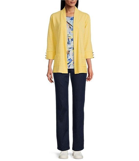 Allison Daley 3/4 Sleeve Open Front Patch Pocket Cardigan Product Image