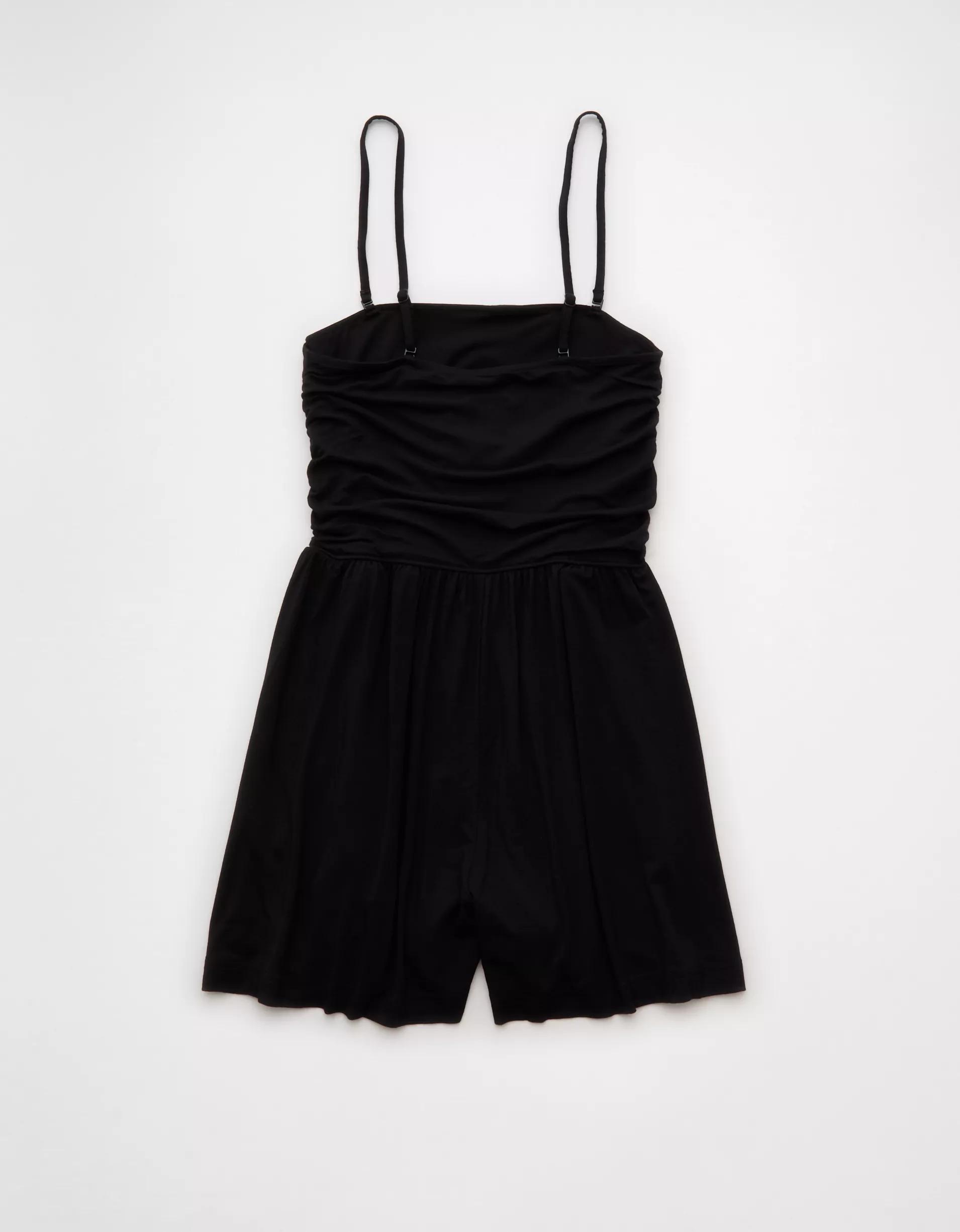 AE Strapless Ruched Romper Product Image