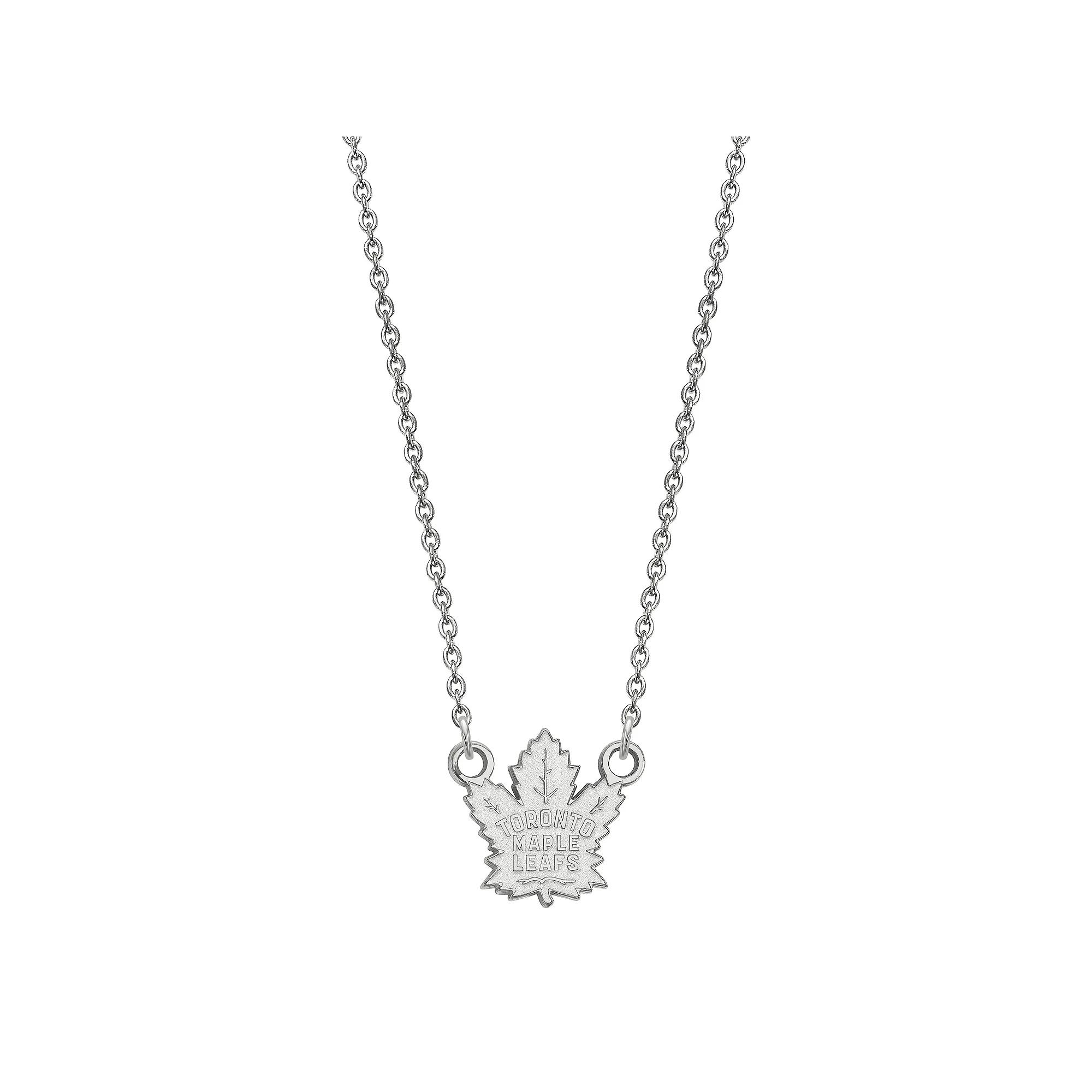 LogoArt Toronto Maple Leafs Sterling Silver Small Logo Pendant Necklace, Women's, Size: 18" Product Image