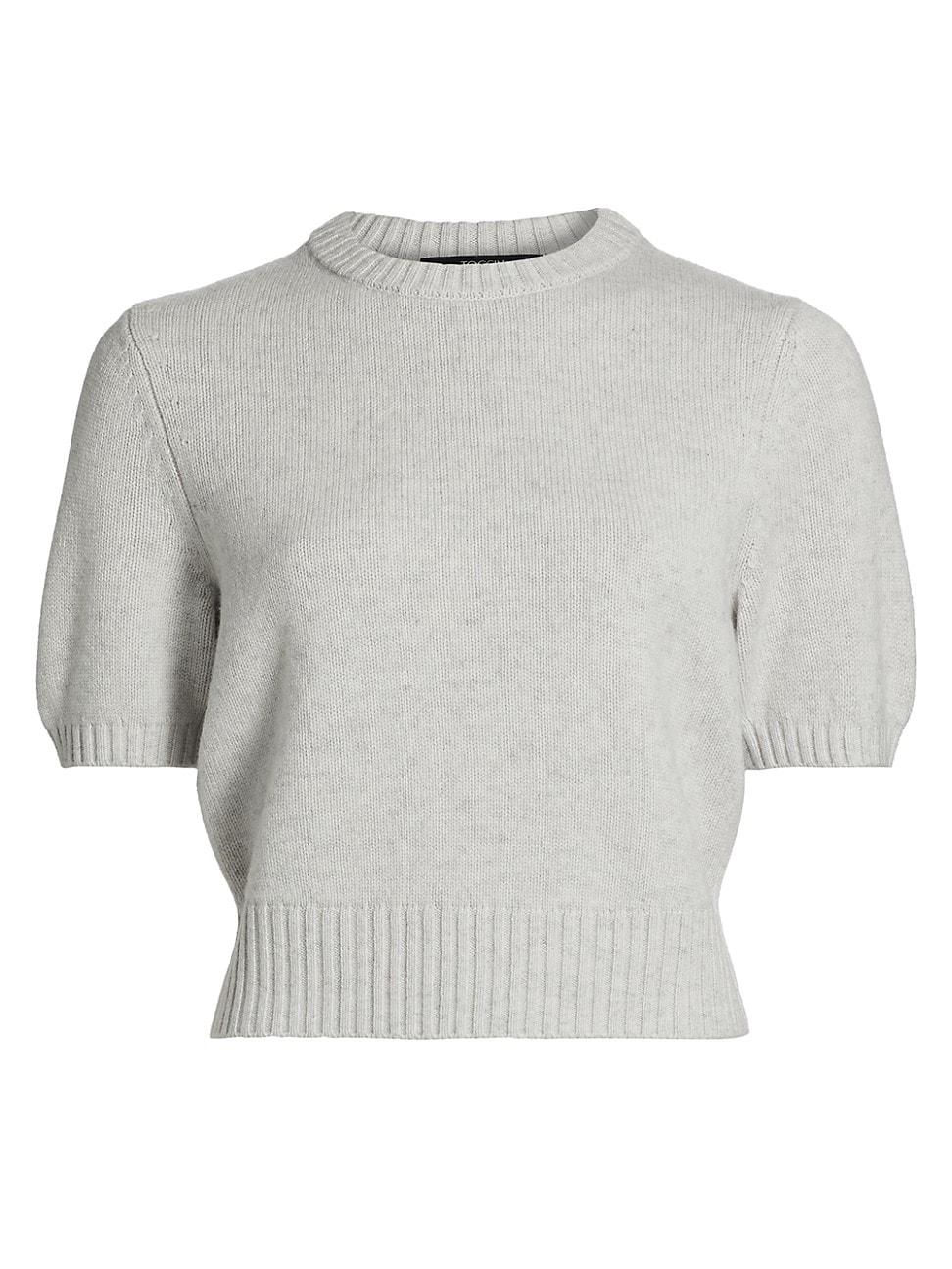 Womens Elsie Wool-Cashmere Short-Sleeve Sweater Product Image