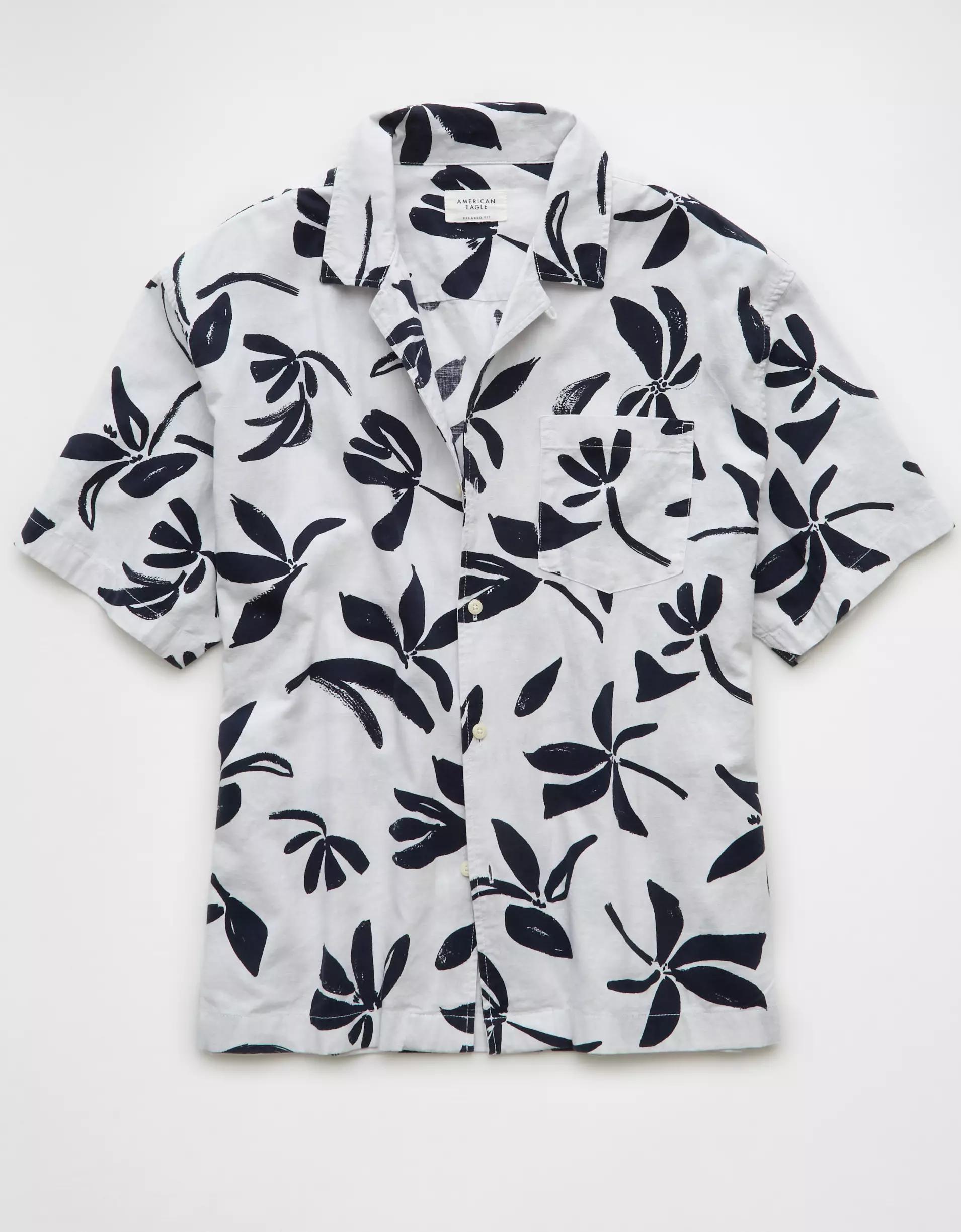 AE Poolside Floral Button-Up Shirt Product Image