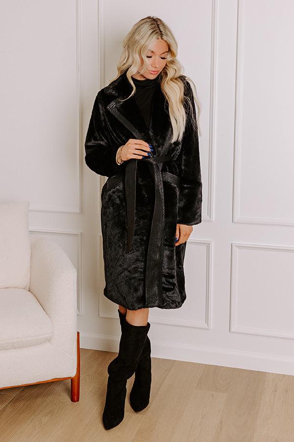 Warm Embrace Plush Coat In Black Product Image
