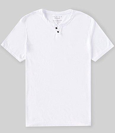 Lucky Brand Short Sleeve Button Notch Neck Venice Burnout T Product Image