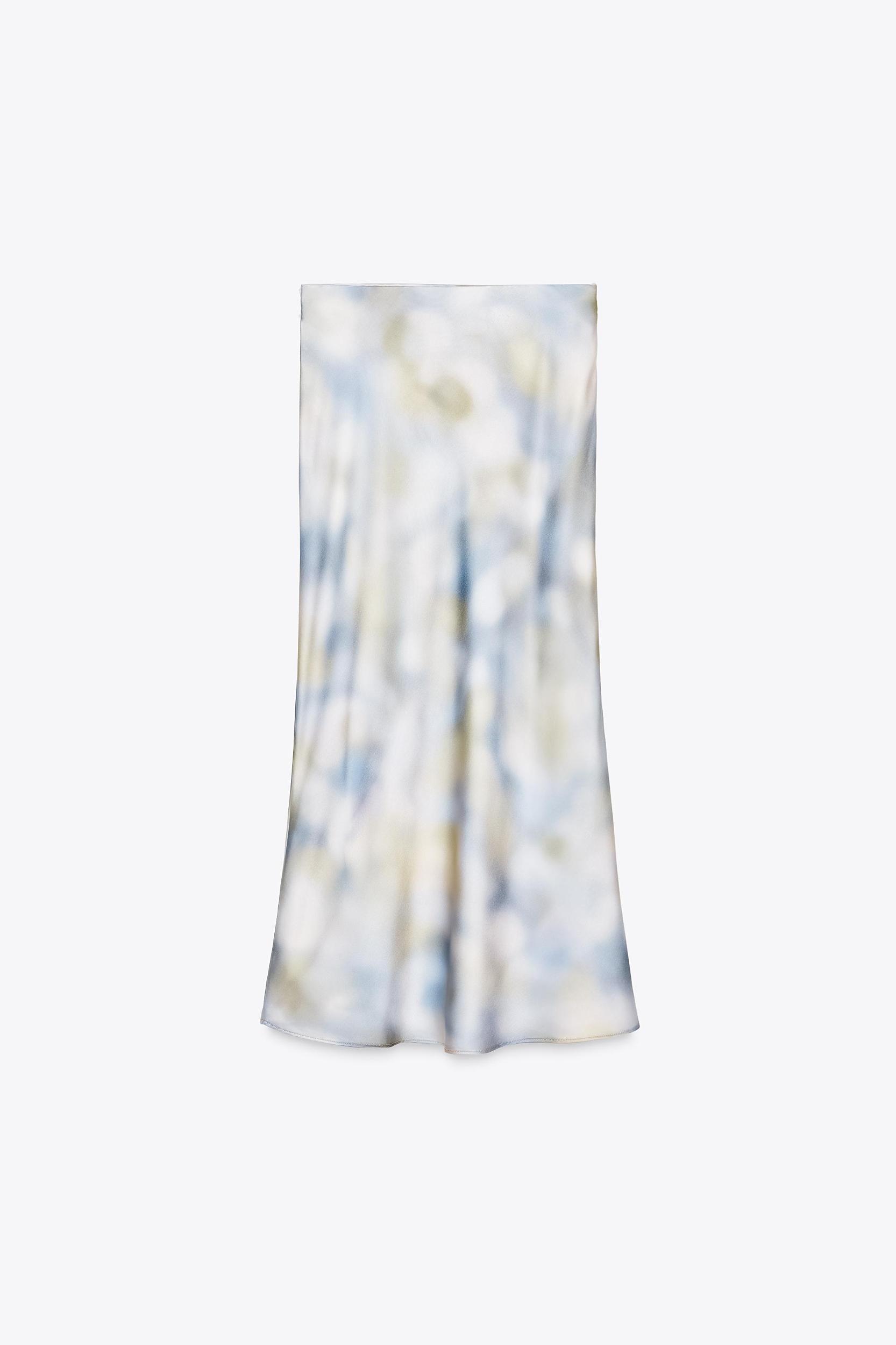 TIE DYE SATIN EFFECT SKIRT Product Image