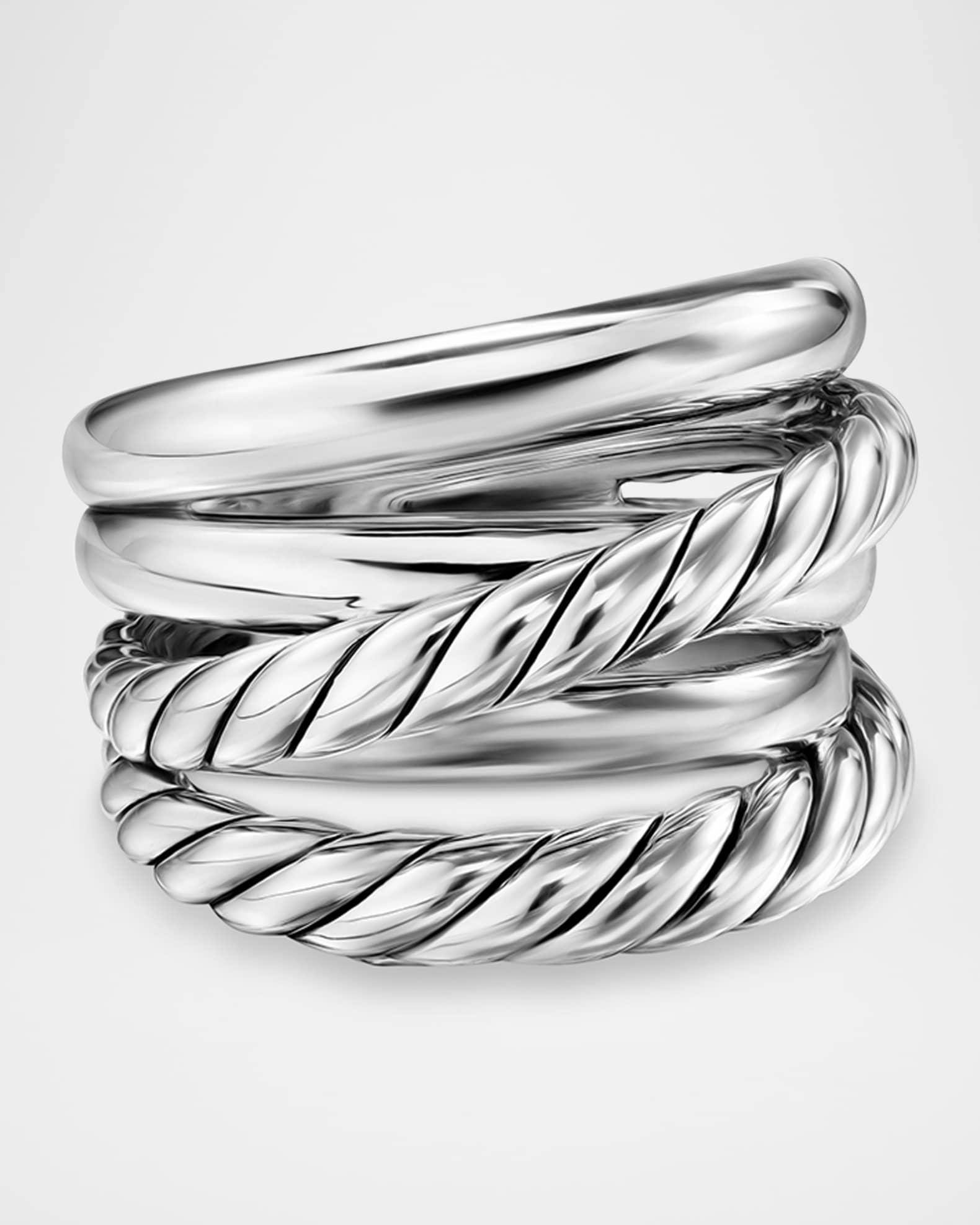 Crossover 5 Row Ring in Silver, 17.5mm Product Image