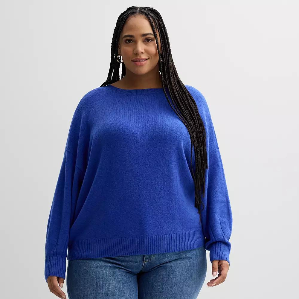Plus Size Sonoma Goods For Life® Balloon Sleeve Sweater, Women's, Size: 5XL, Blue Product Image